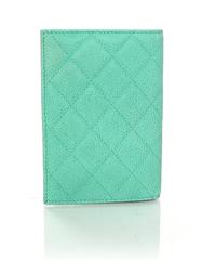 Chanel Seafoam Green Iridescent Caviar Quilted Passport Holder