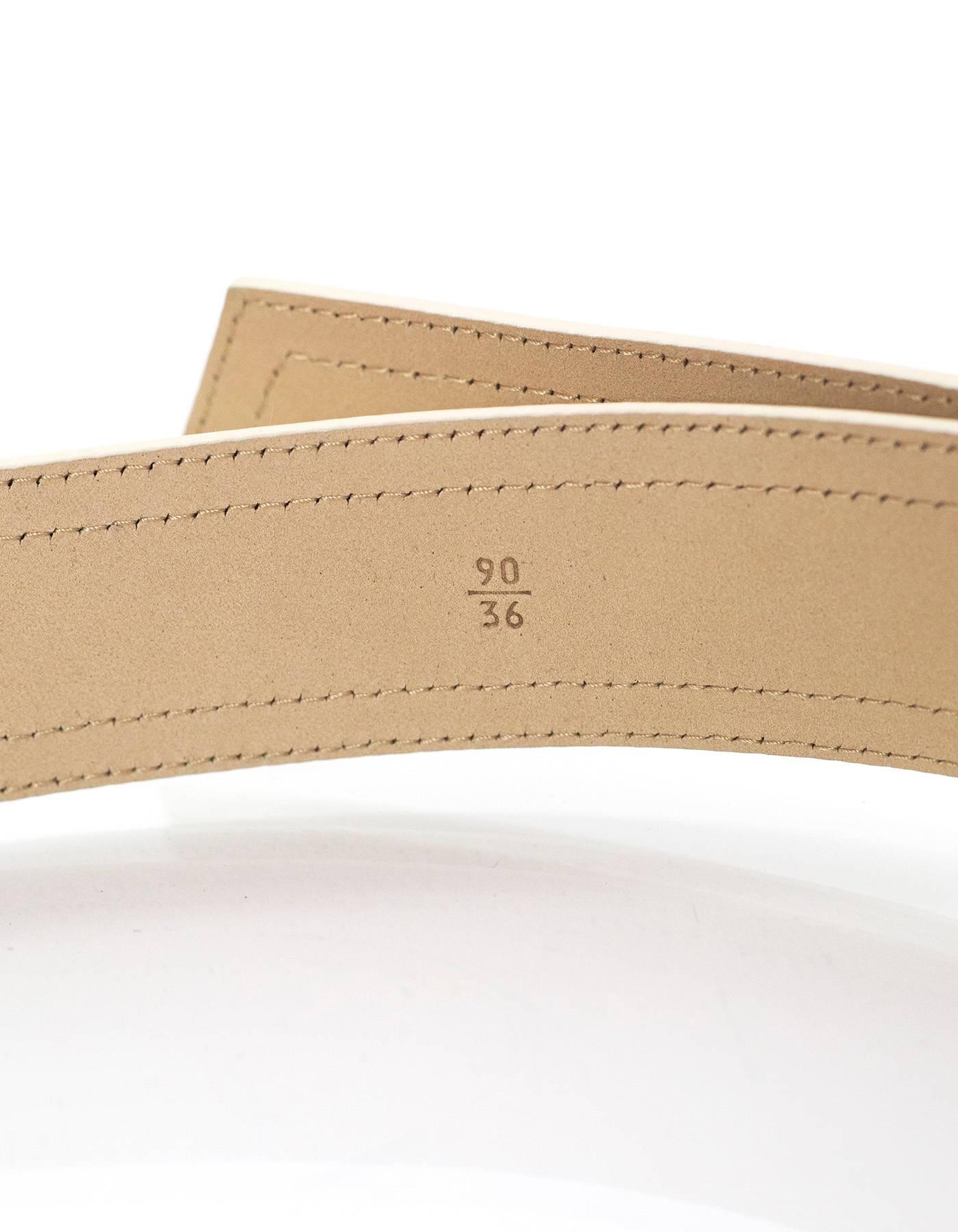 Women's Prada Cream Patent Leather Ombre Belt sz 90