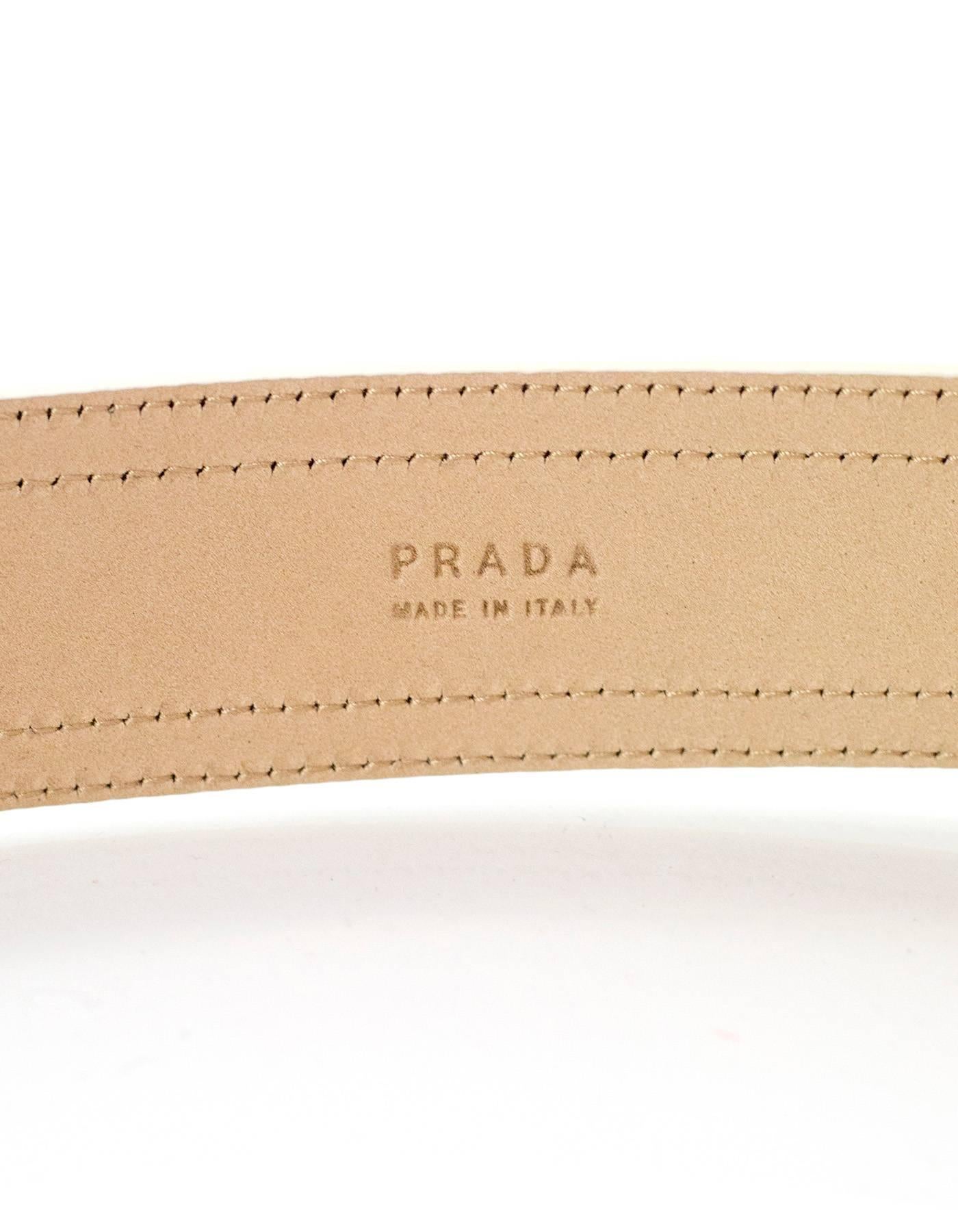 Prada Cream Patent Leather Ombre Belt sz 90 1