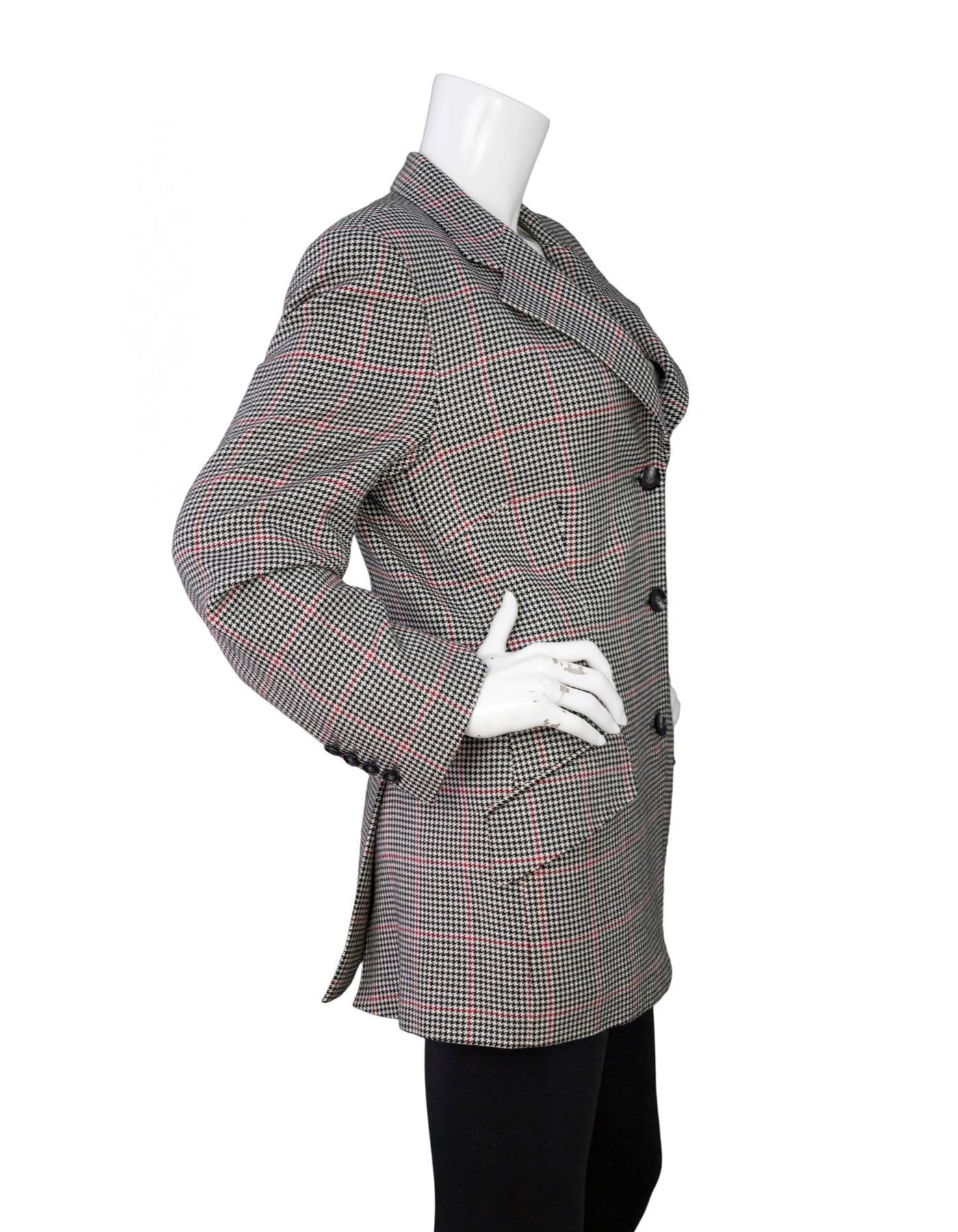 Holland & Sherry Houndstooth Wool Jacket sz US14 In Excellent Condition In New York, NY