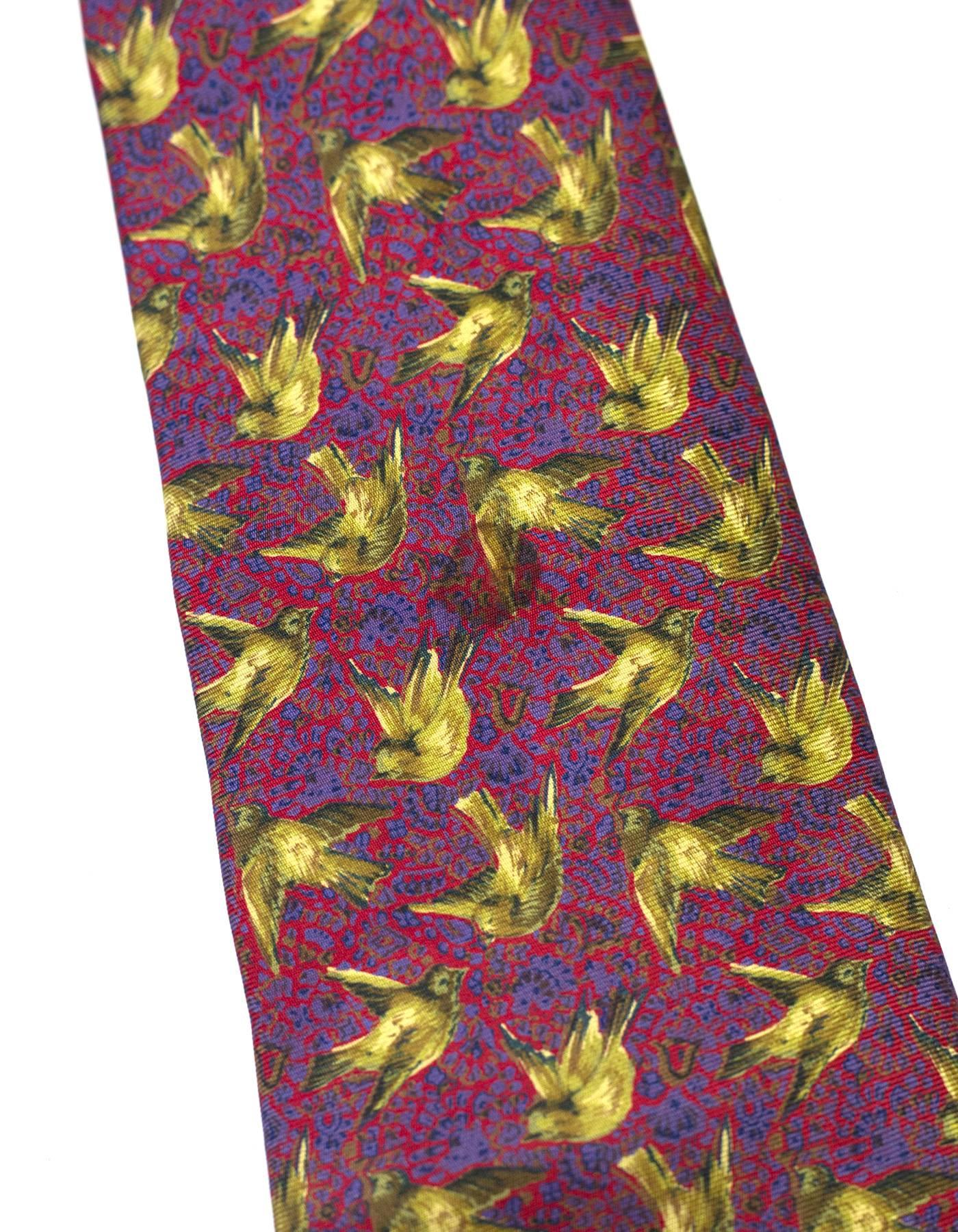 bird print tie