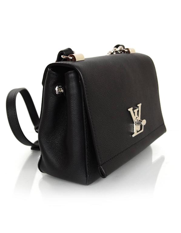 Louis Vuitton Lockme II BB black and silver chain handle mini bag
