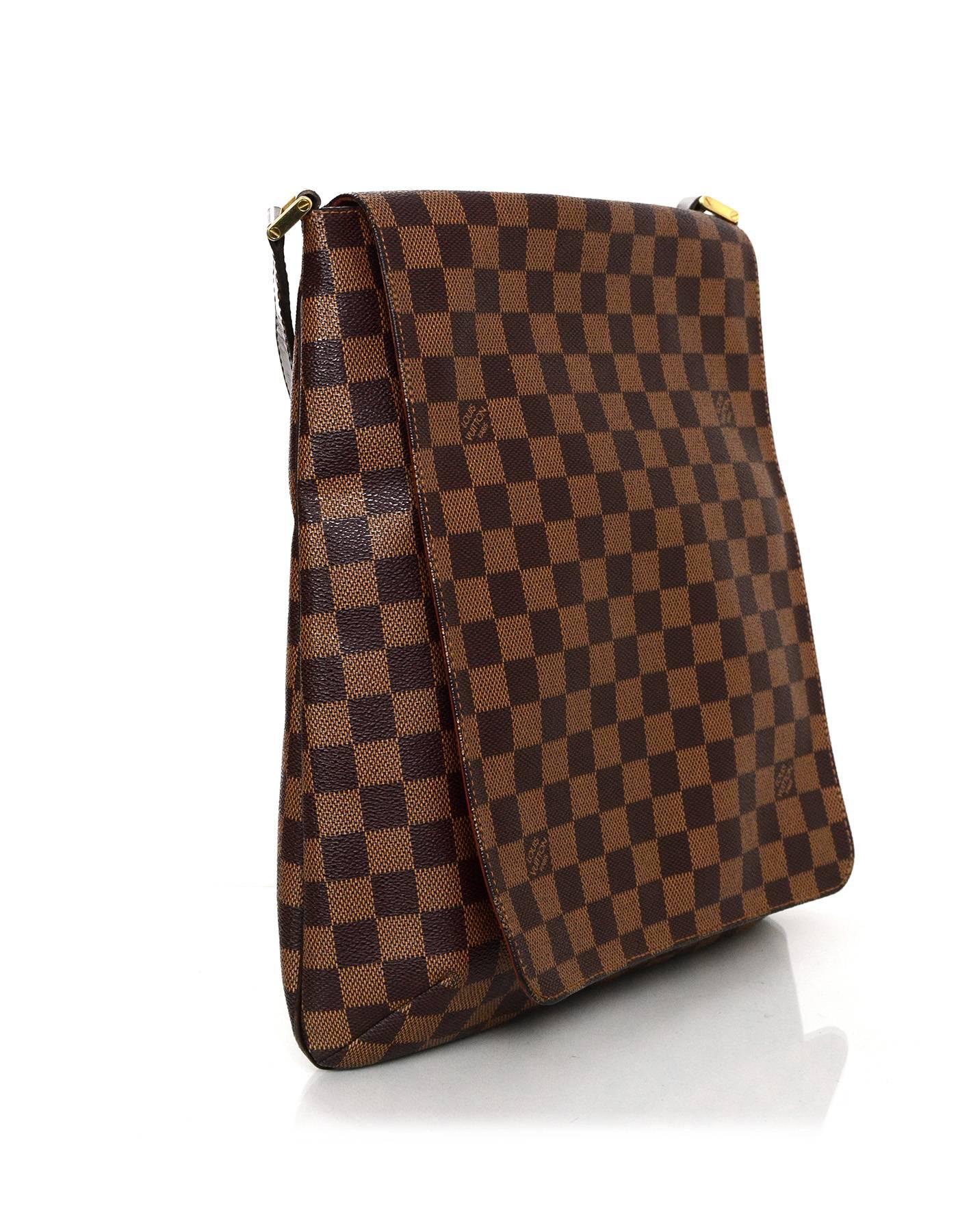 Louis Vuitton Damier Musette Salsa Messenger Bag
Features adjustable shoulder straps

Made In: France
Year of Production: 2004
Color: Brown 
Hardware: Goldtone
Materials: Coated canvas and leather
Lining: Rust microfiber and coated