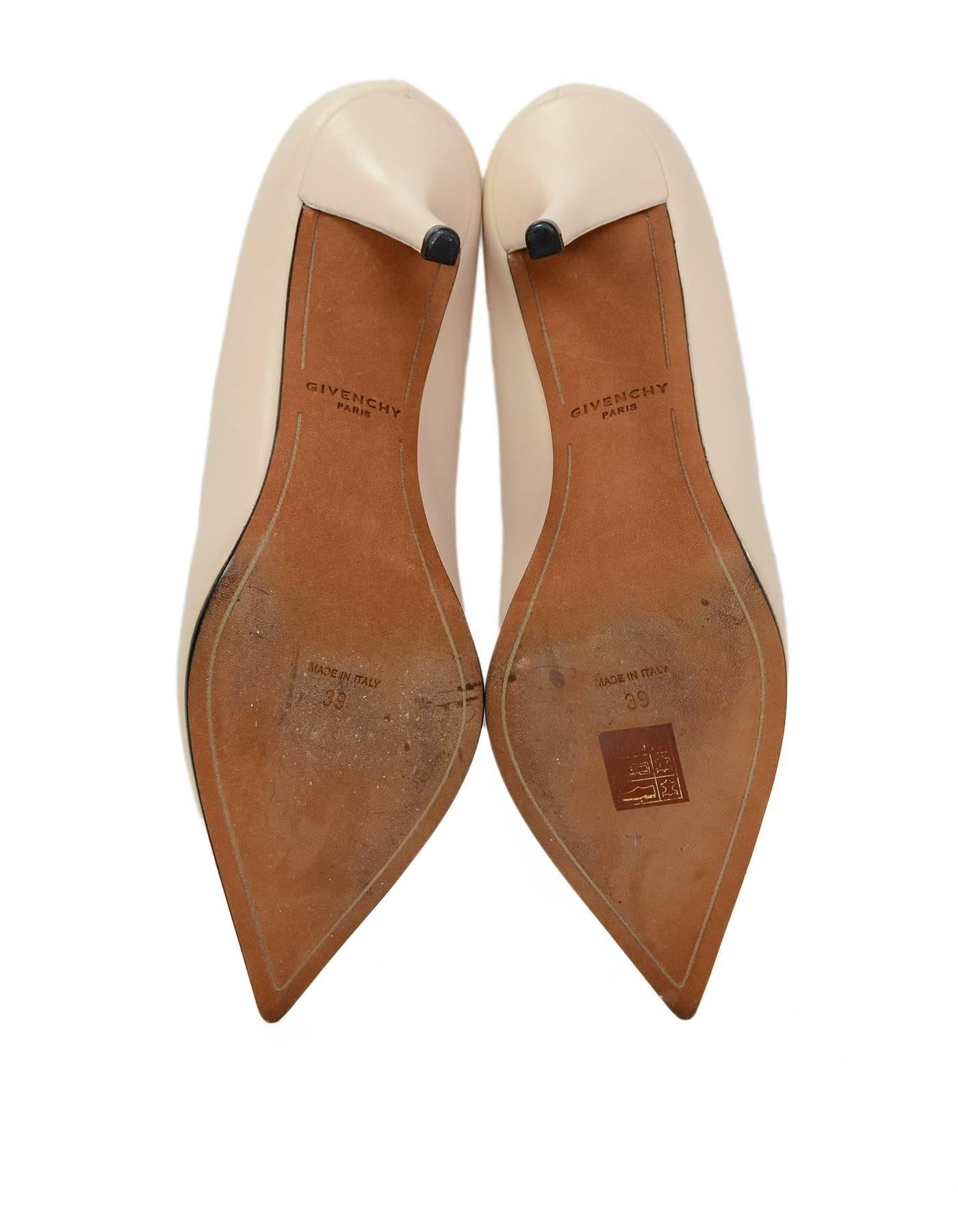 Givenchy Nude Leather Pointed Toe Pumps sz 39 rt. $650 1
