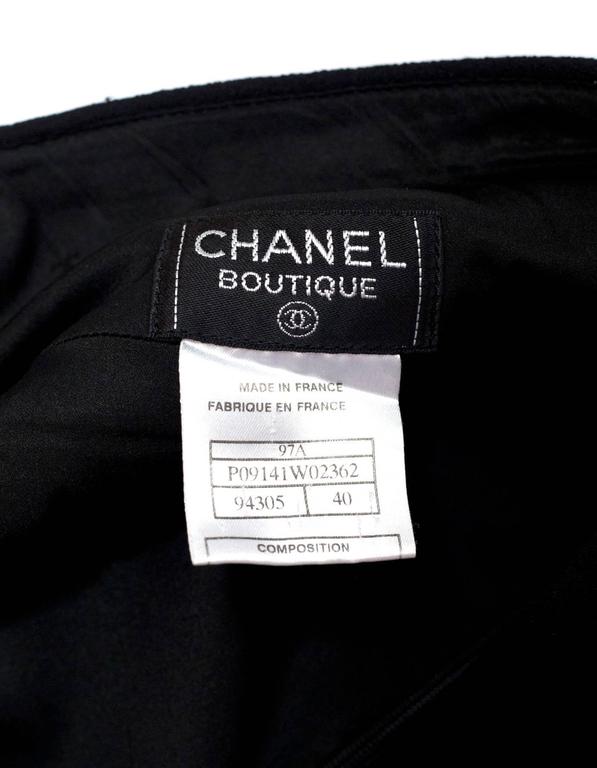 Chanel Black Wool 2 Piece Skirt Suit sz FR40 For Sale at 1stDibs