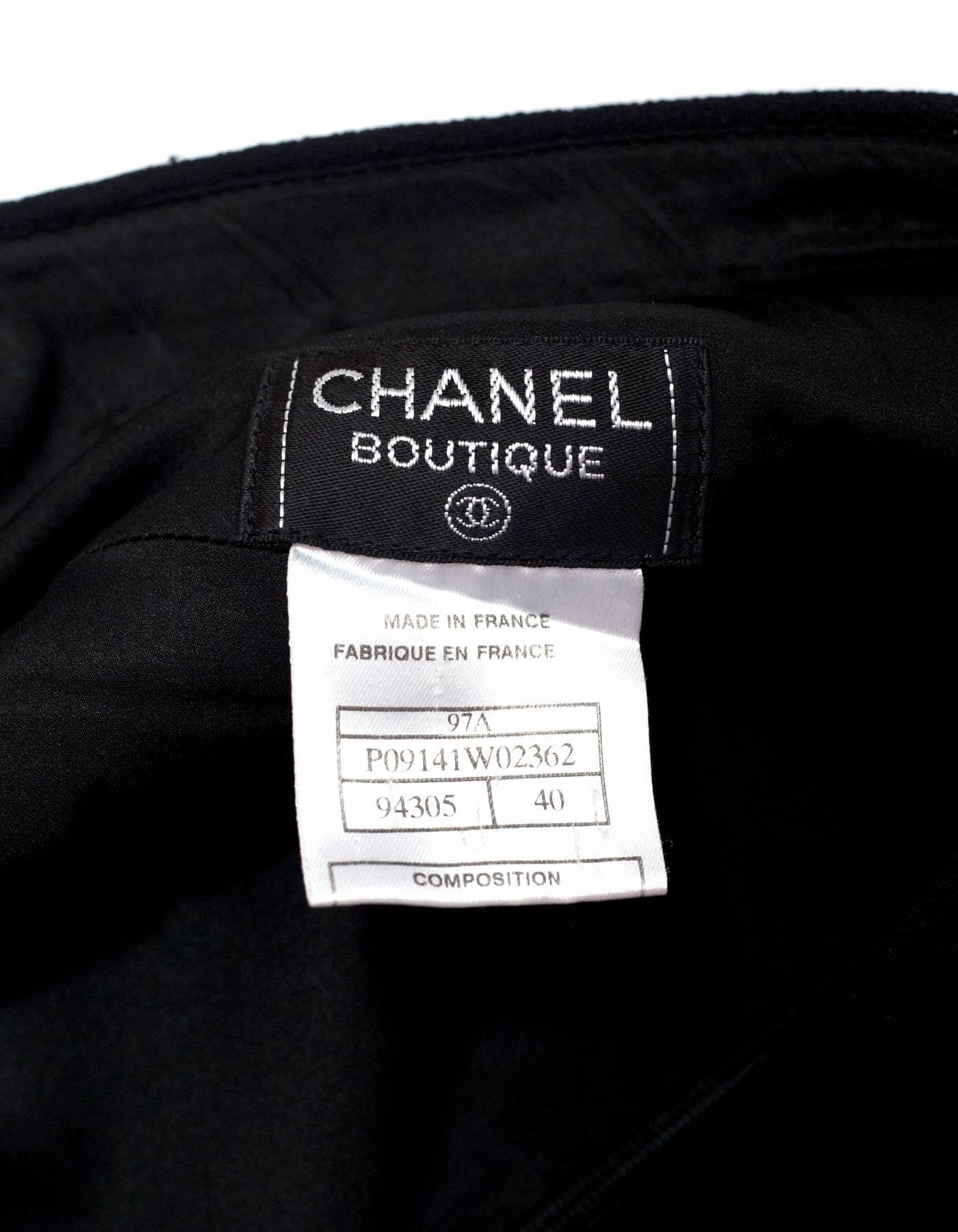Chanel Black Wool 2 Piece Skirt Suit sz FR40 2
