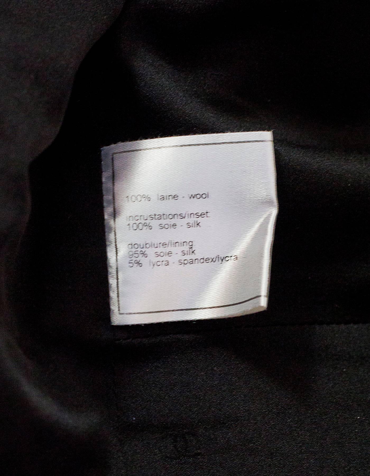 Chanel Black Wool 2 Piece Skirt Suit sz FR40 1