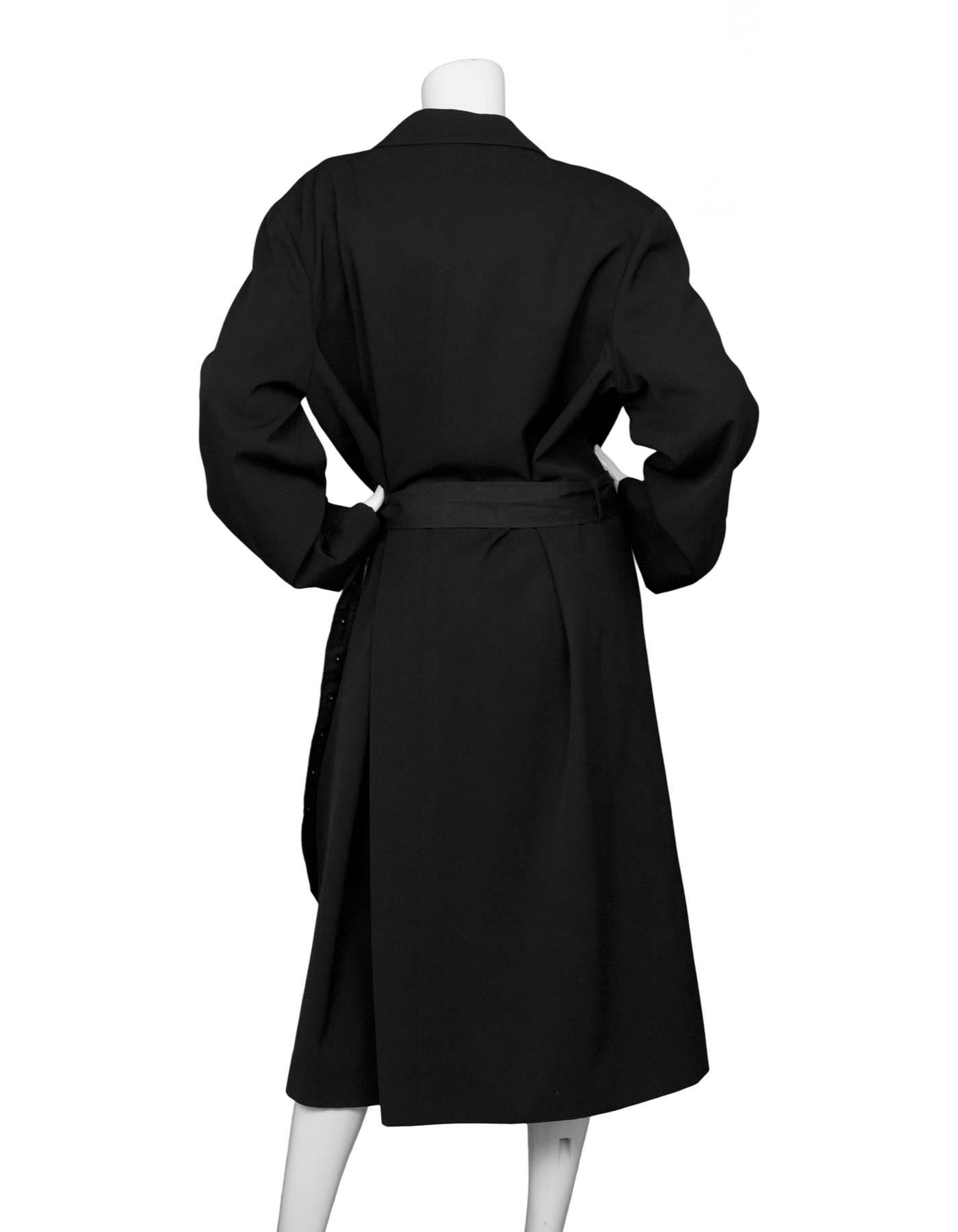 Women's Chanel Black Open Front Trench Coat sz FR40