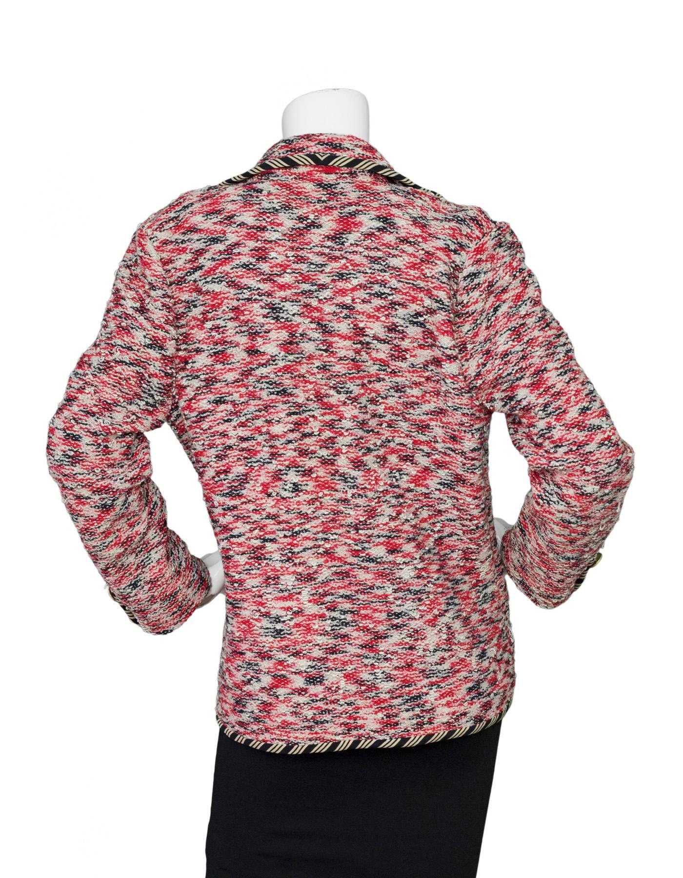 Brown Adolfo Multi-Colored Tweed & Silk Jacket