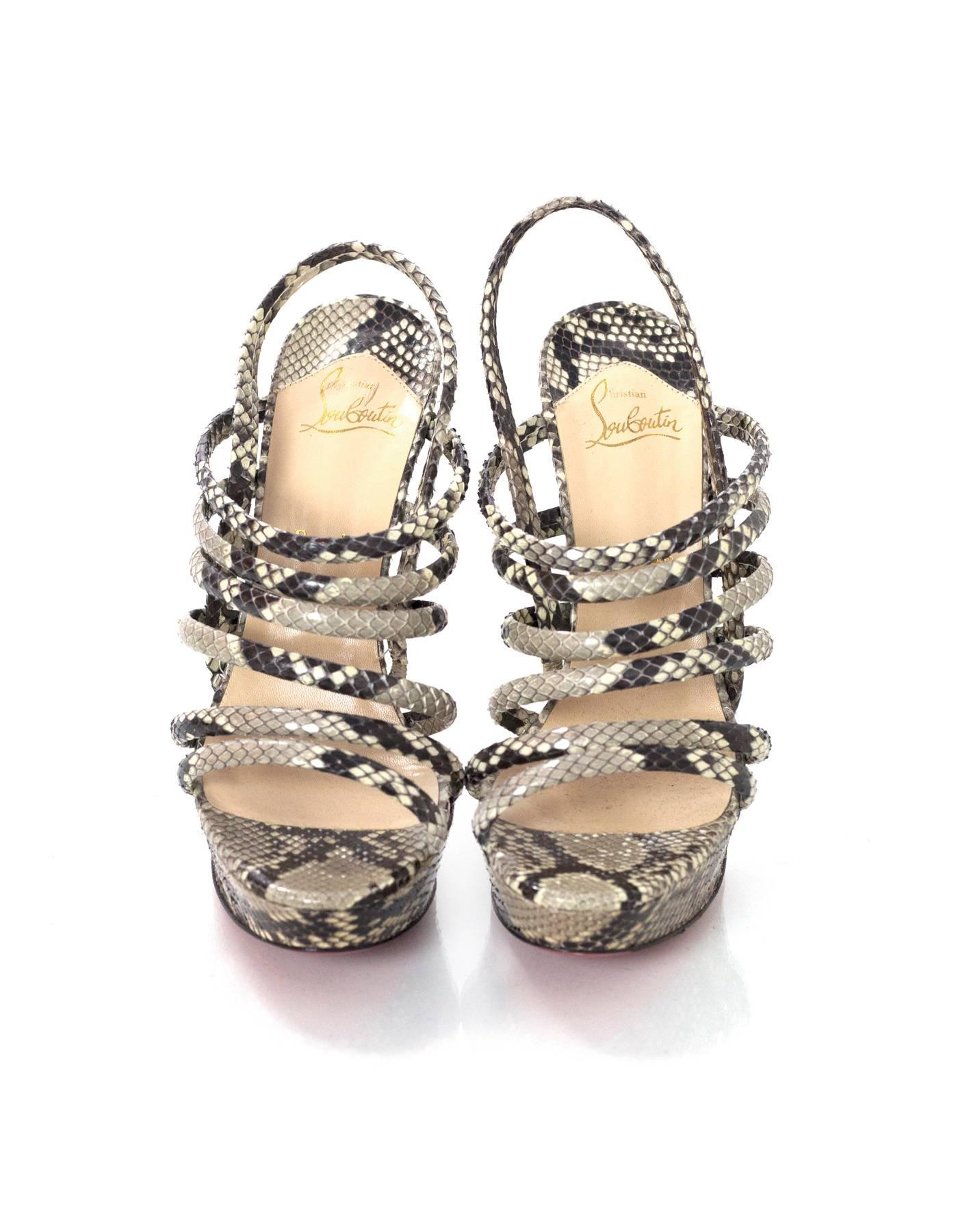 Christian Louboutin Python Vildo Ayers 140mm Sandals sz 39 rt. $1, 395 In Excellent Condition In New York, NY