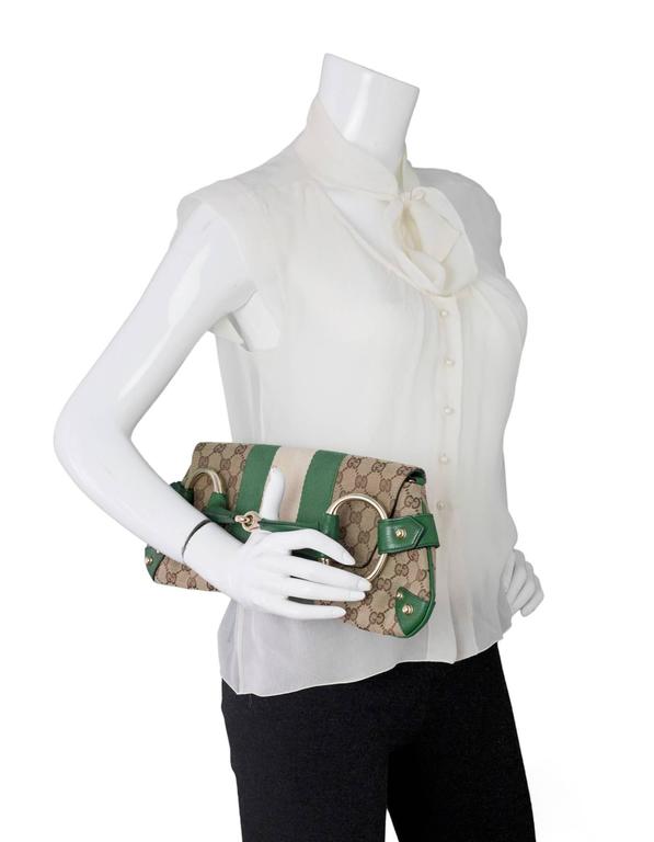Gucci Blue Monogram Horsebit Clutch Bag main image 1