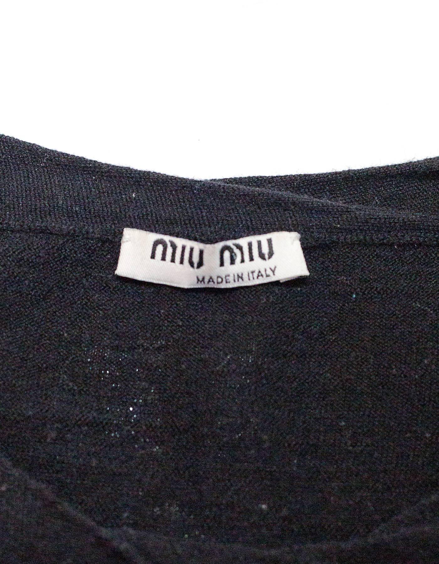 Miu Miu Black Wool Long Sweater sz IT38 1