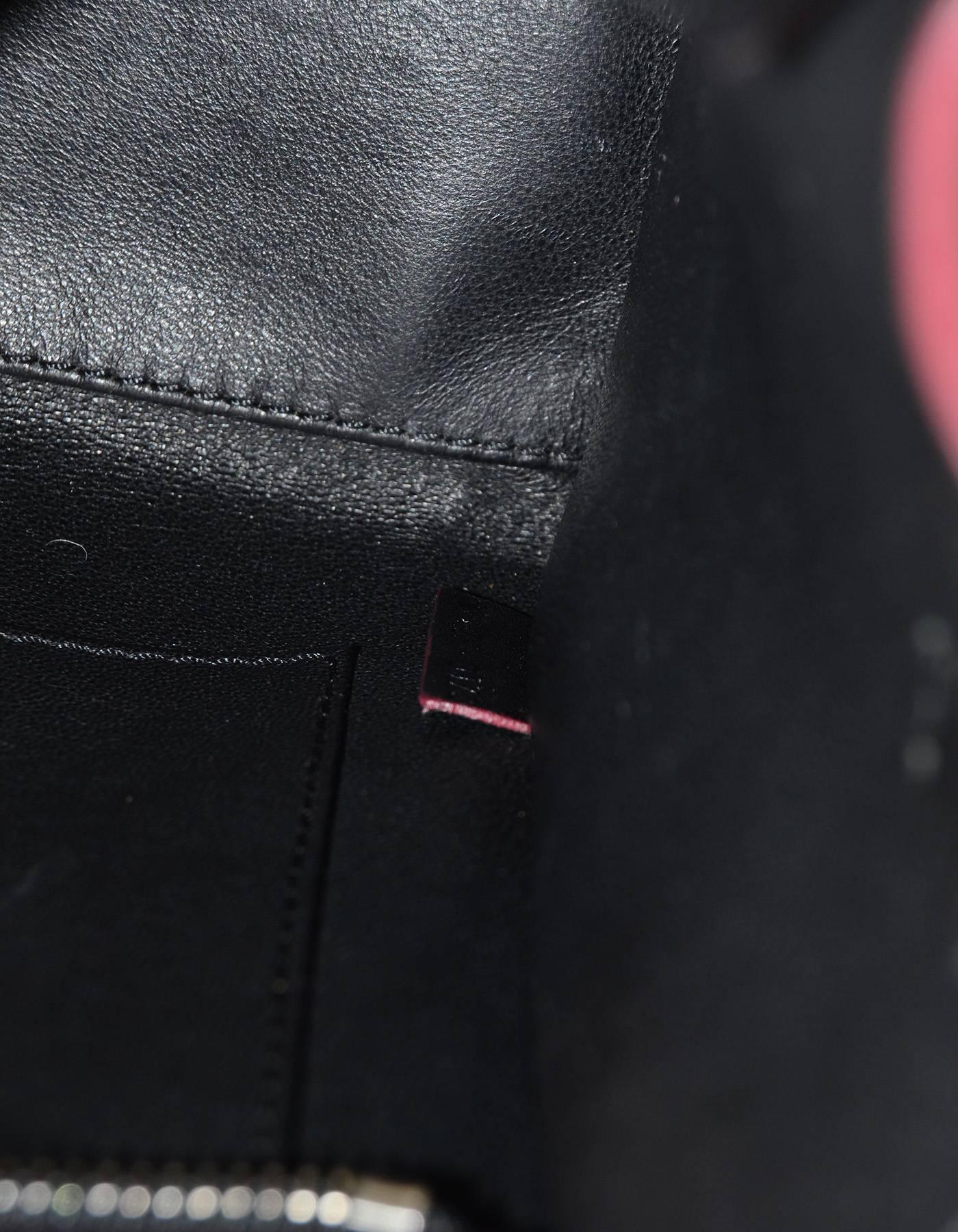 Celine Black Leather Nano Luggage Tote Crossbody Bag w/ Red Trim 1