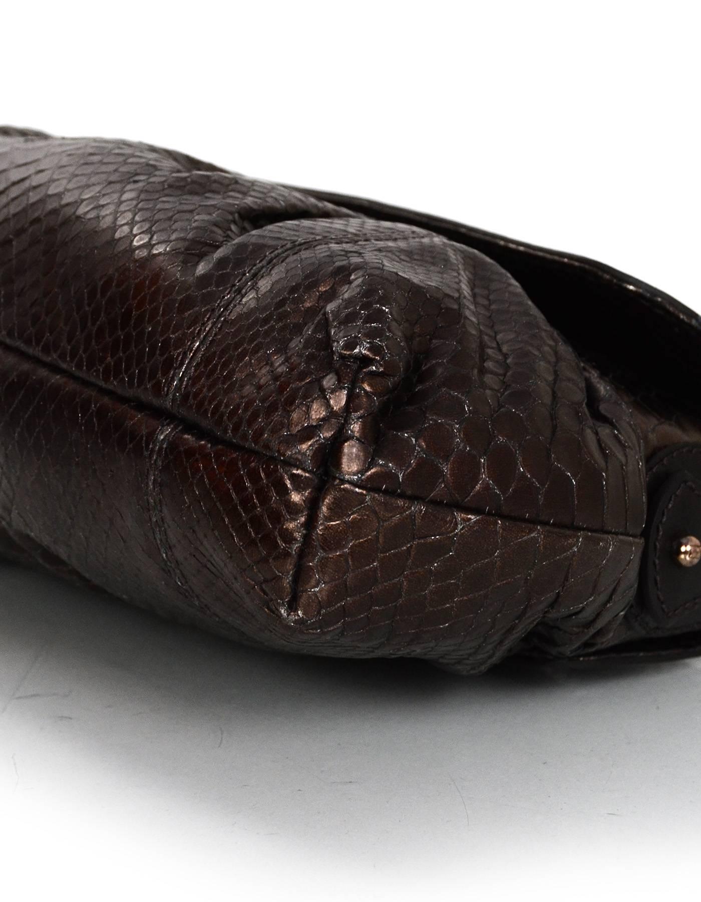 Fendi Bronze Python Chef Baguette Flap Bag rt. $1, 500 In Excellent Condition In New York, NY