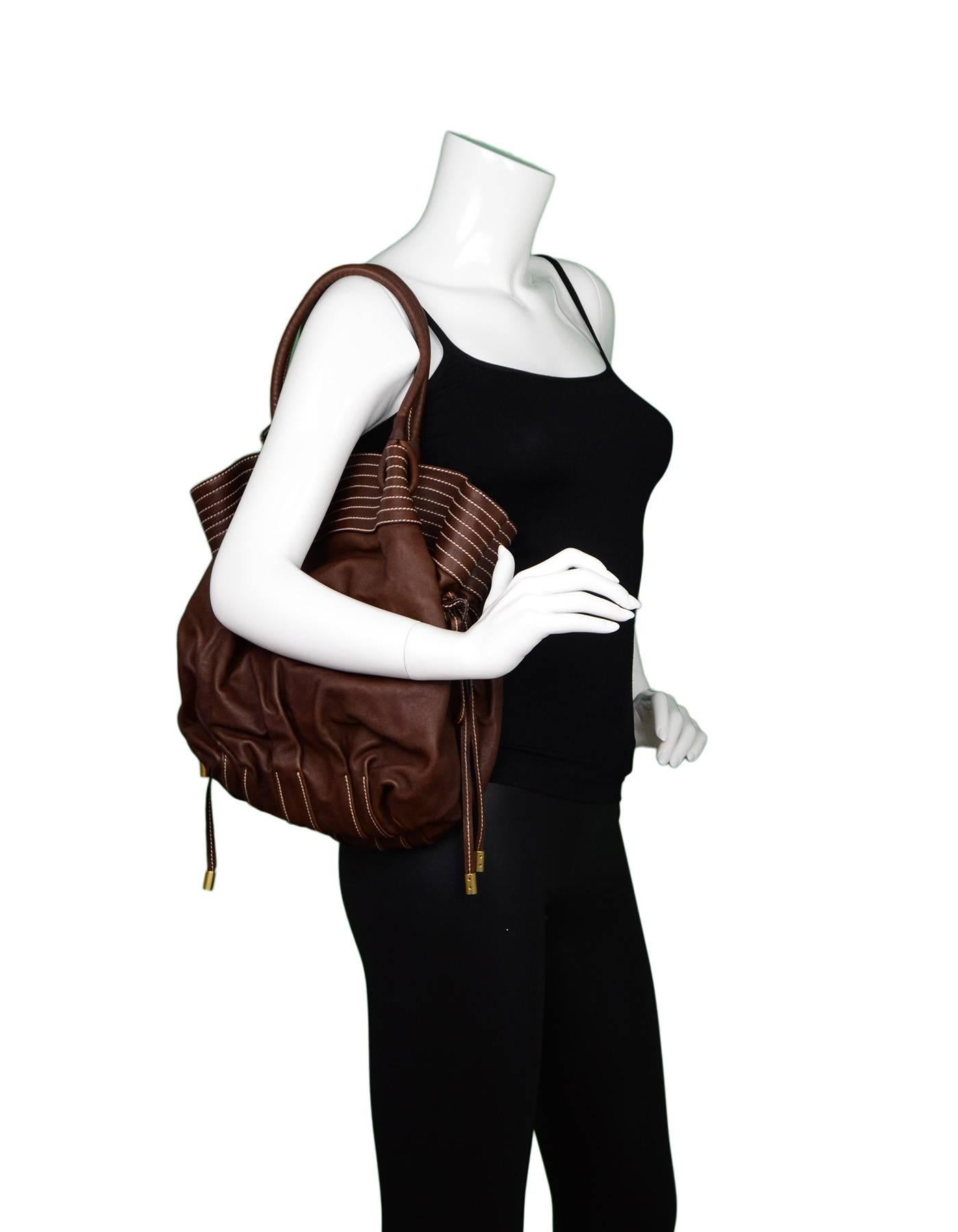 Dolce & Gabbana NEW Brown Leather Drawstring Bag rt. $1, 450 4