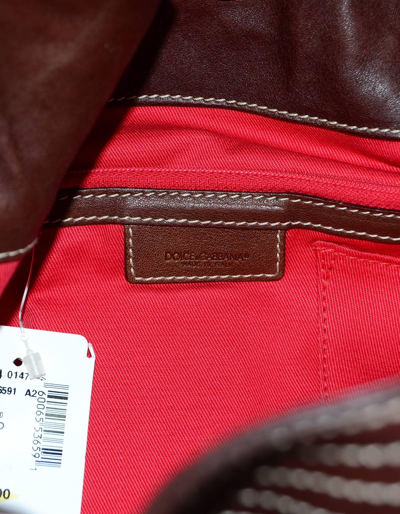 Dolce & Gabbana NEW Brown Leather Drawstring Bag rt. $1, 450 2