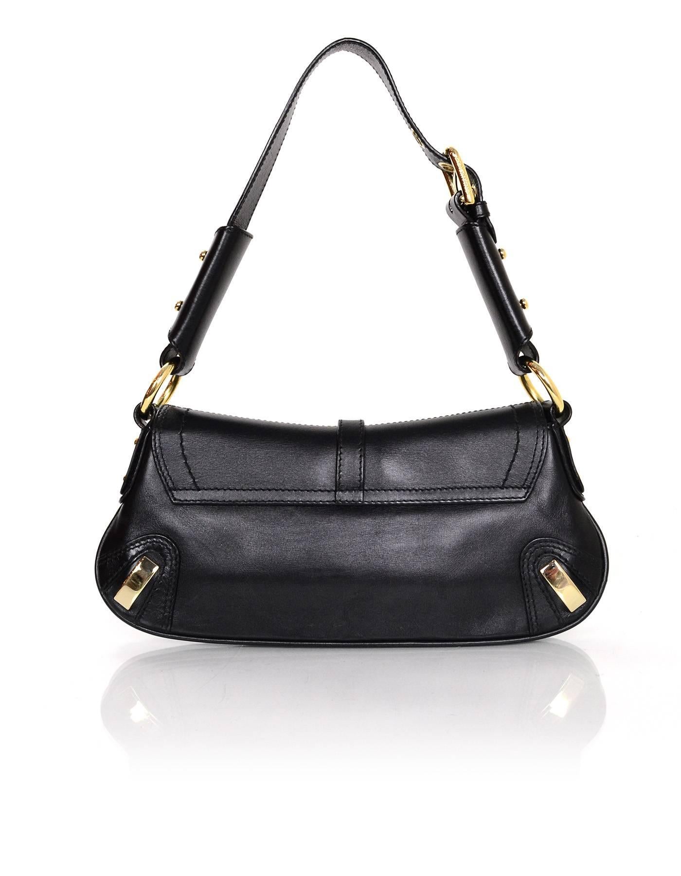Dolce & Gabbana Black Leather Pochette Bag In Excellent Condition In New York, NY