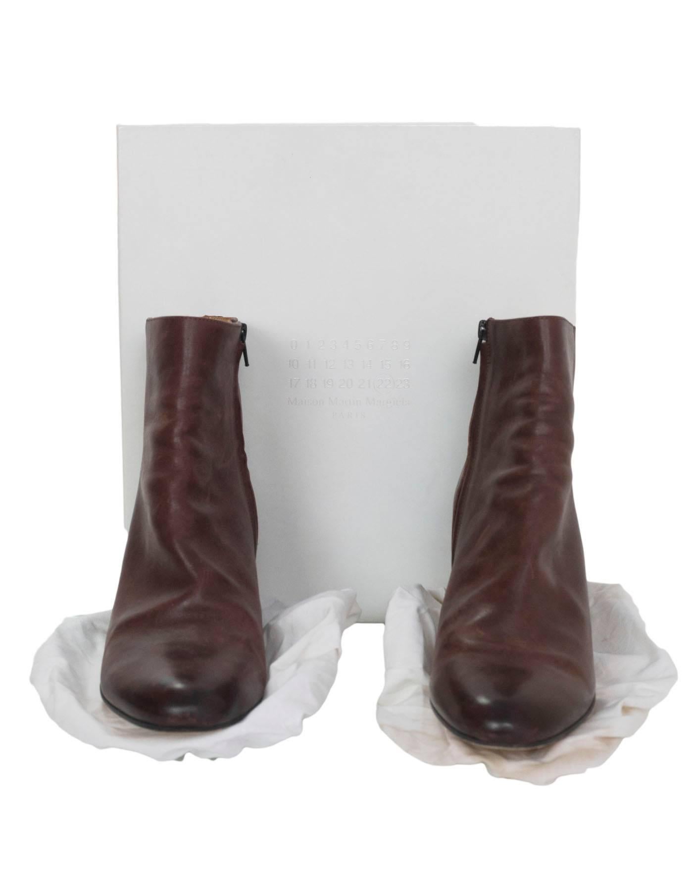 Maison Martin Margiela Brown Leather Ankle Boots Sz 39.5 with Box 6