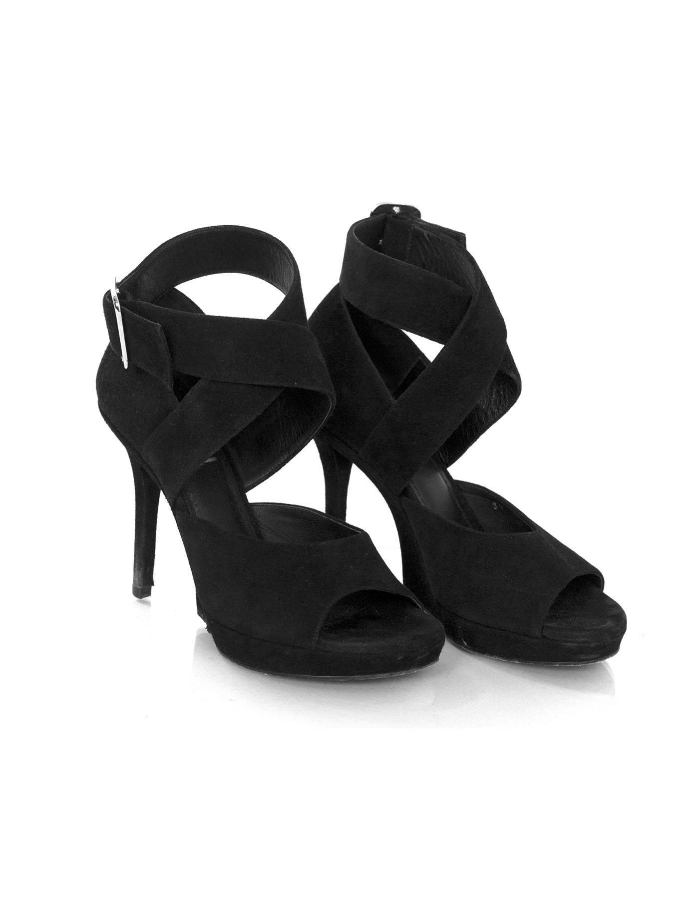 Yves Saint Laurent Black Suede Sandals Sz 35 1