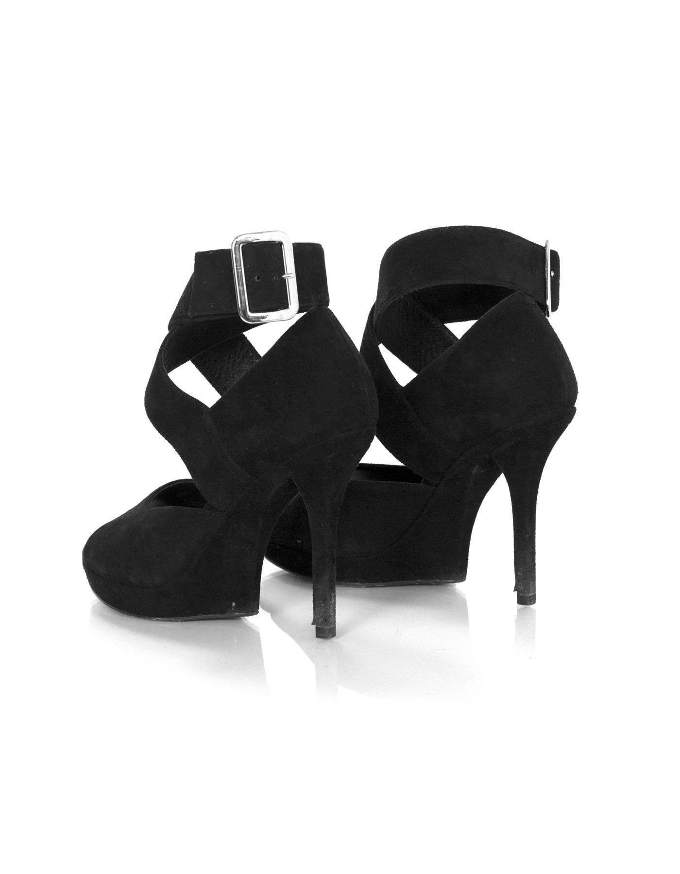 Yves Saint Laurent Black Suede Sandals Sz 35 2