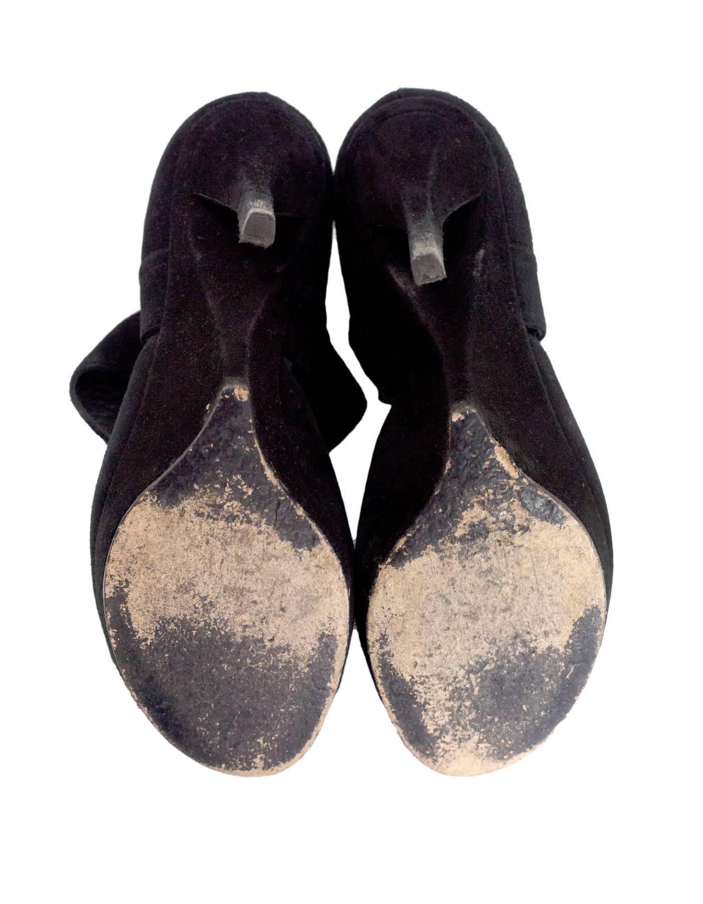 Yves Saint Laurent Black Suede Sandals Sz 35 3