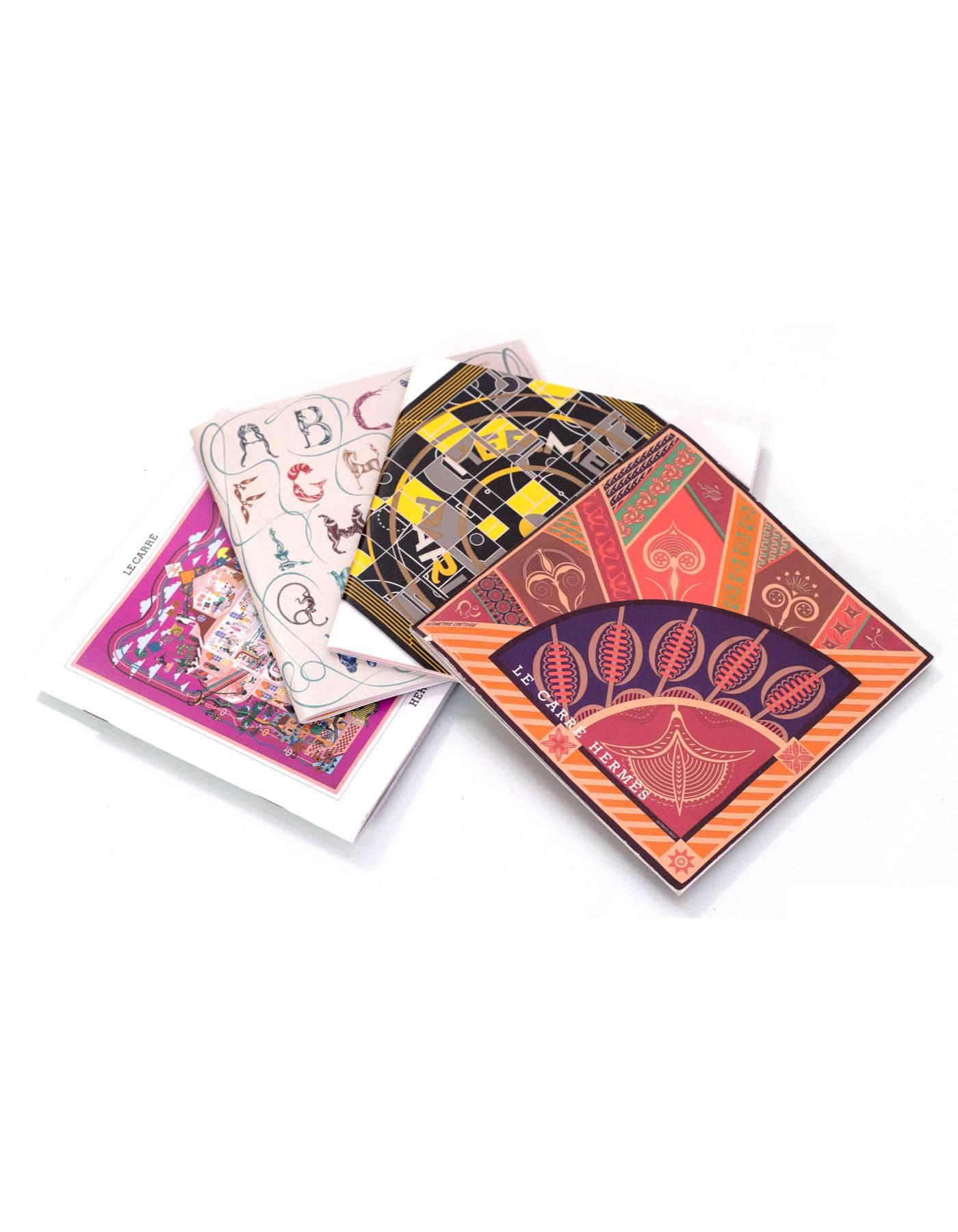 Pink Hermes Carre Scarf Booklets- Set of Four