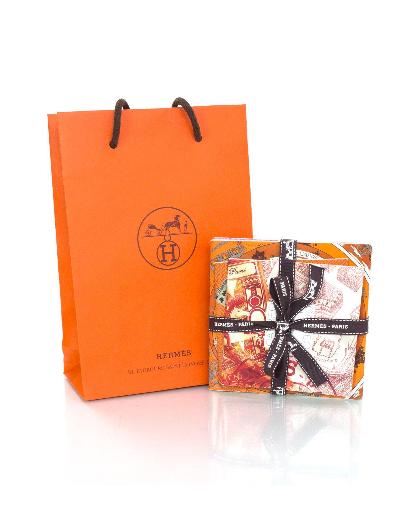 Set of five Hermes illustrated booklets featuring ways to tie Hermes scarves, prints and names. From Spring/Fall '06, Spring/Fall '07, Spring '08. Shopping bag included.

 
Condition: Excellent pre-owned condition

Measurements:
Booklets: 5"W x
