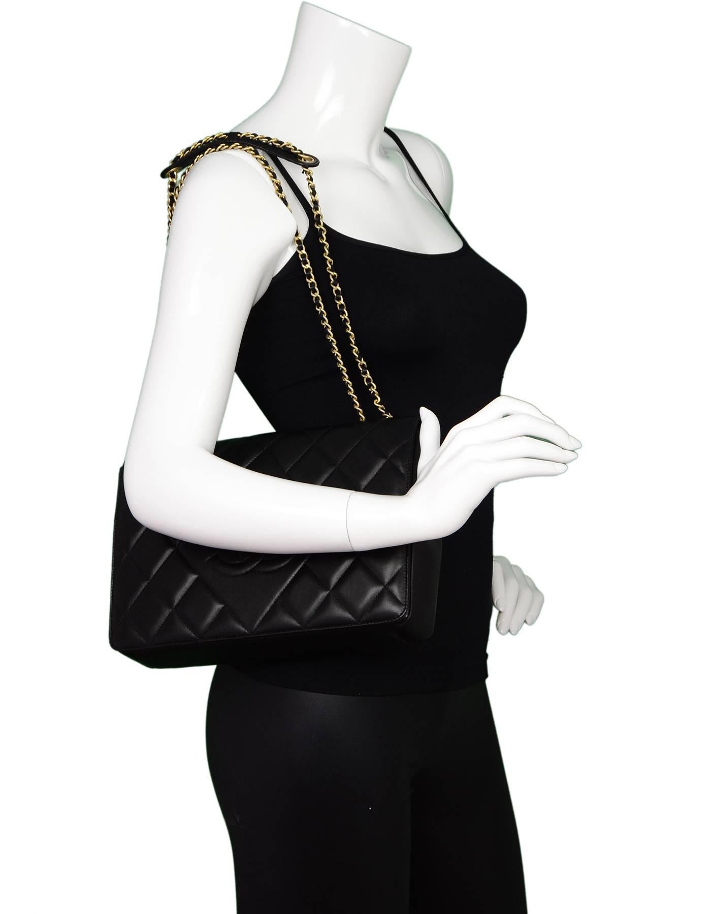 Chanel Black Quilted Lambskin Leather Diamond CC Medium Flap Bag rt. $4, 000 6