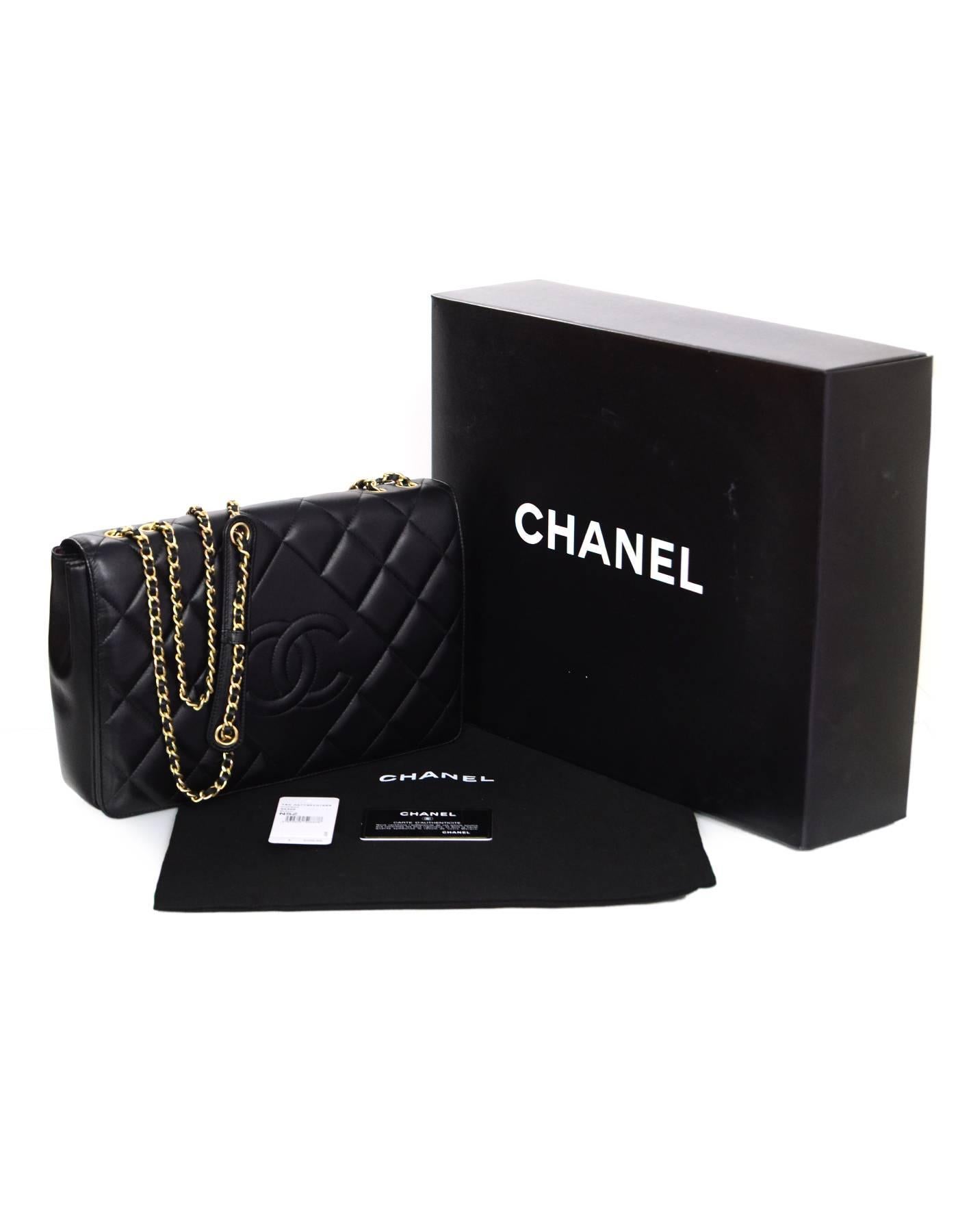 Chanel Black Quilted Lambskin Leather Diamond CC Medium Flap Bag rt. $4, 000 4