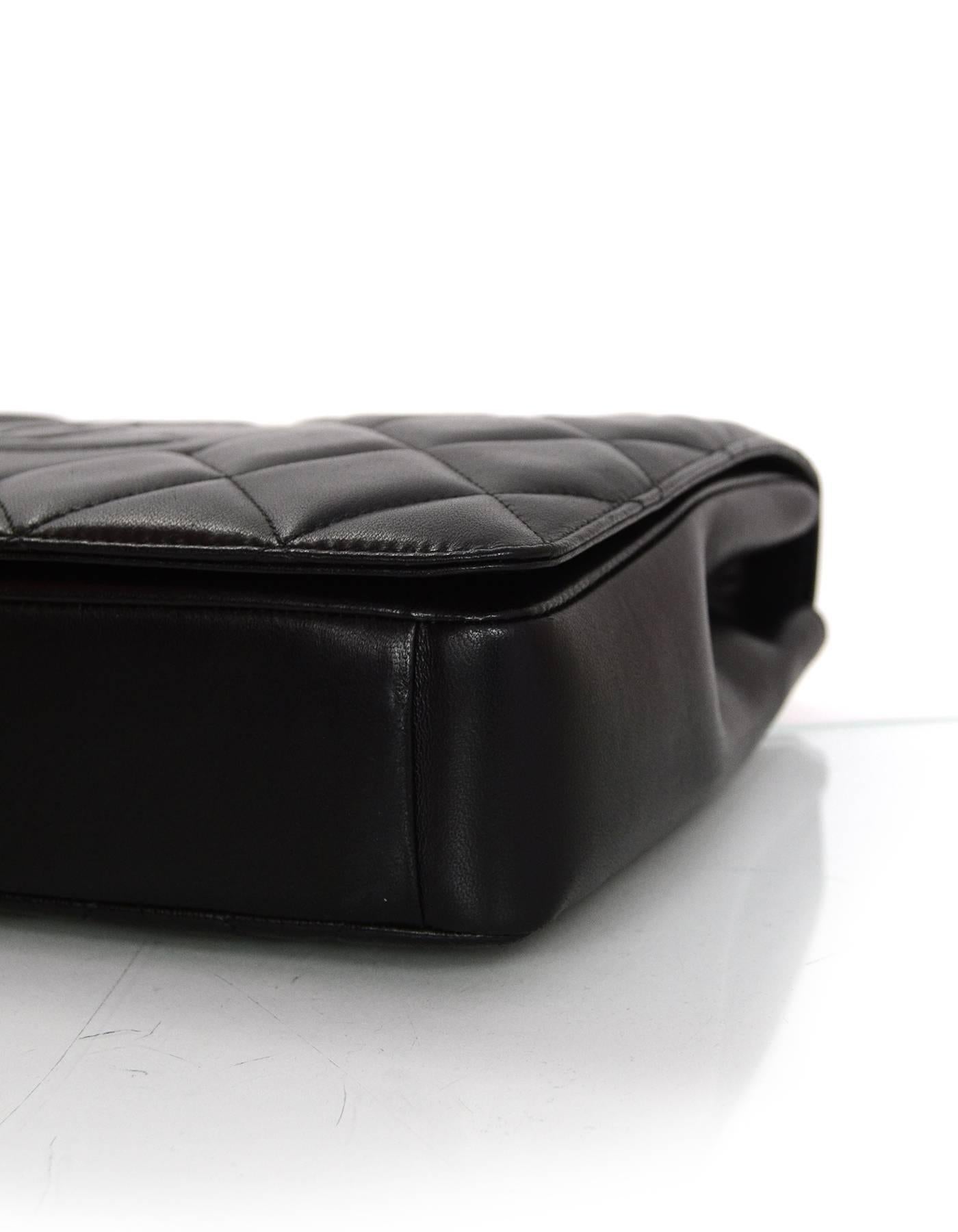 Women's Chanel Black Quilted Lambskin Leather Diamond CC Medium Flap Bag rt. $4, 000