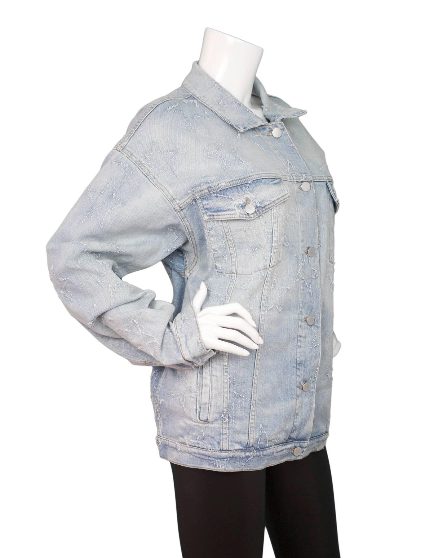 Stella McCartney Star Denim Jacket Sz IT46 rt $985 In Excellent Condition In New York, NY