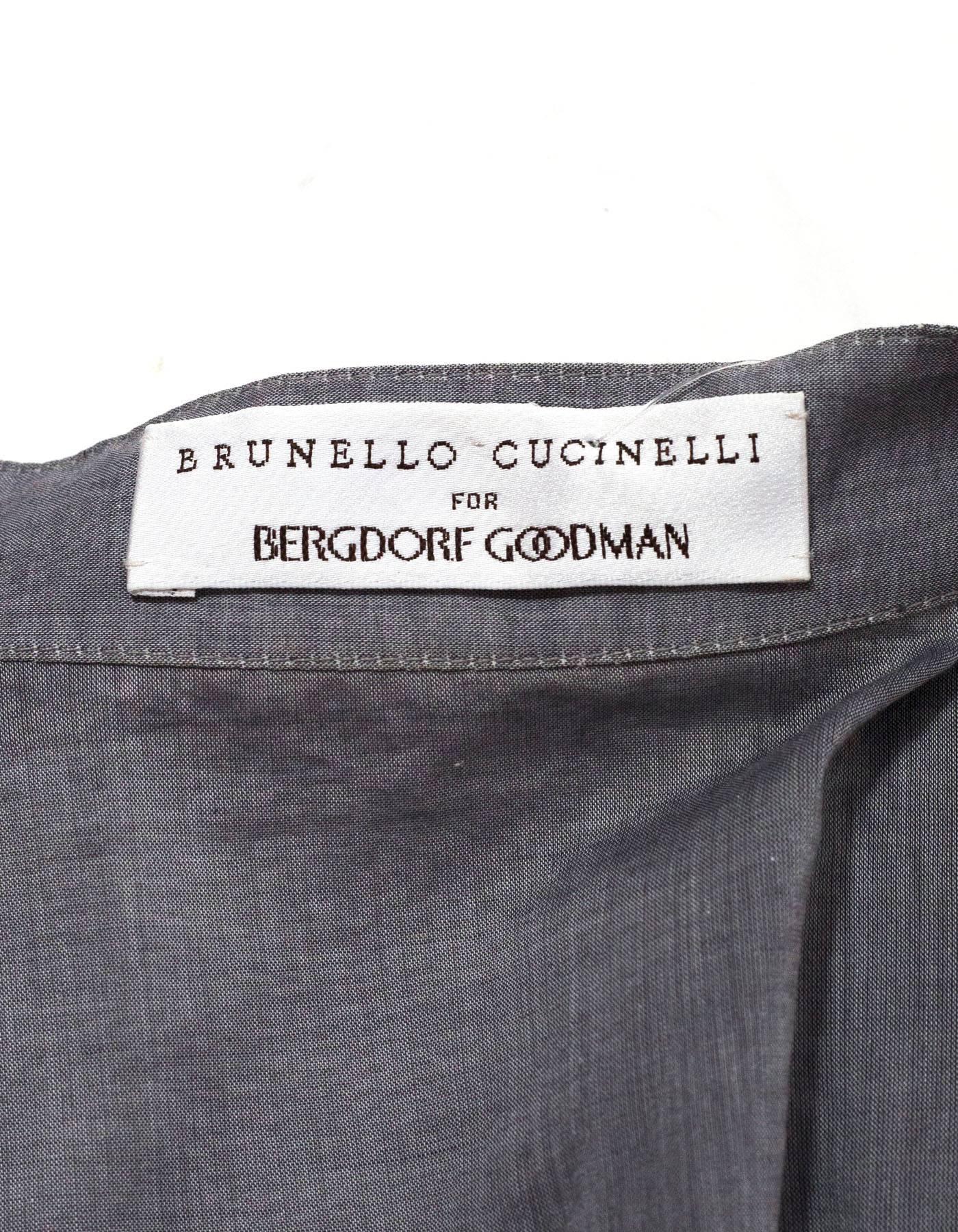 Women's Brunello Cucinelli Cotton Zipper Sleeveless Top sz XL