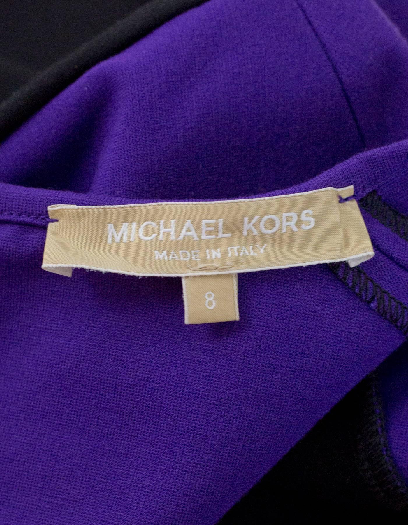 Michael Kors Purple & Black Sheath Dress sz US8 1