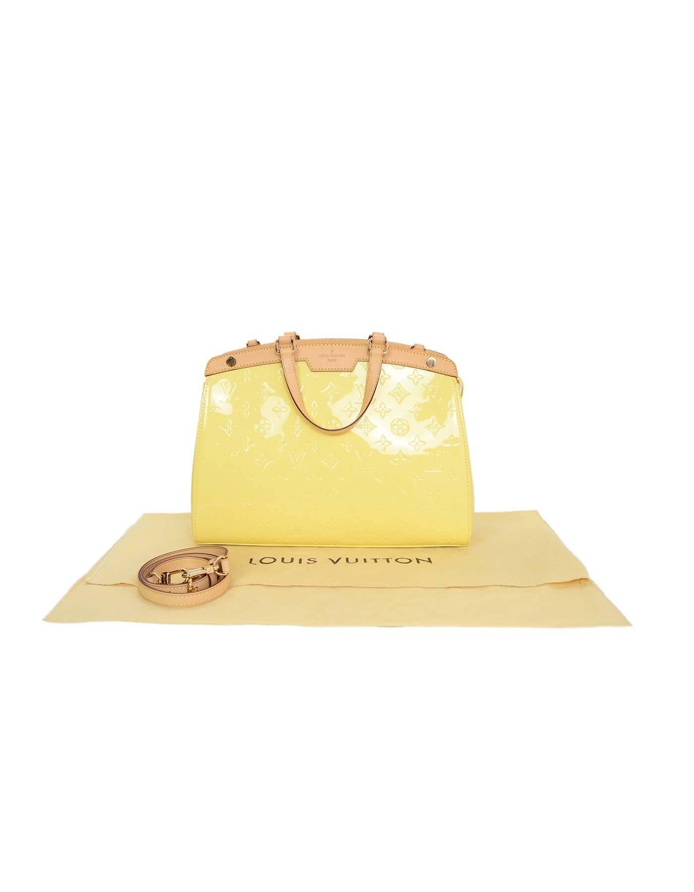 Louis Vuitton Yellow Monogram Vernis Brea MM Tote Bag 1