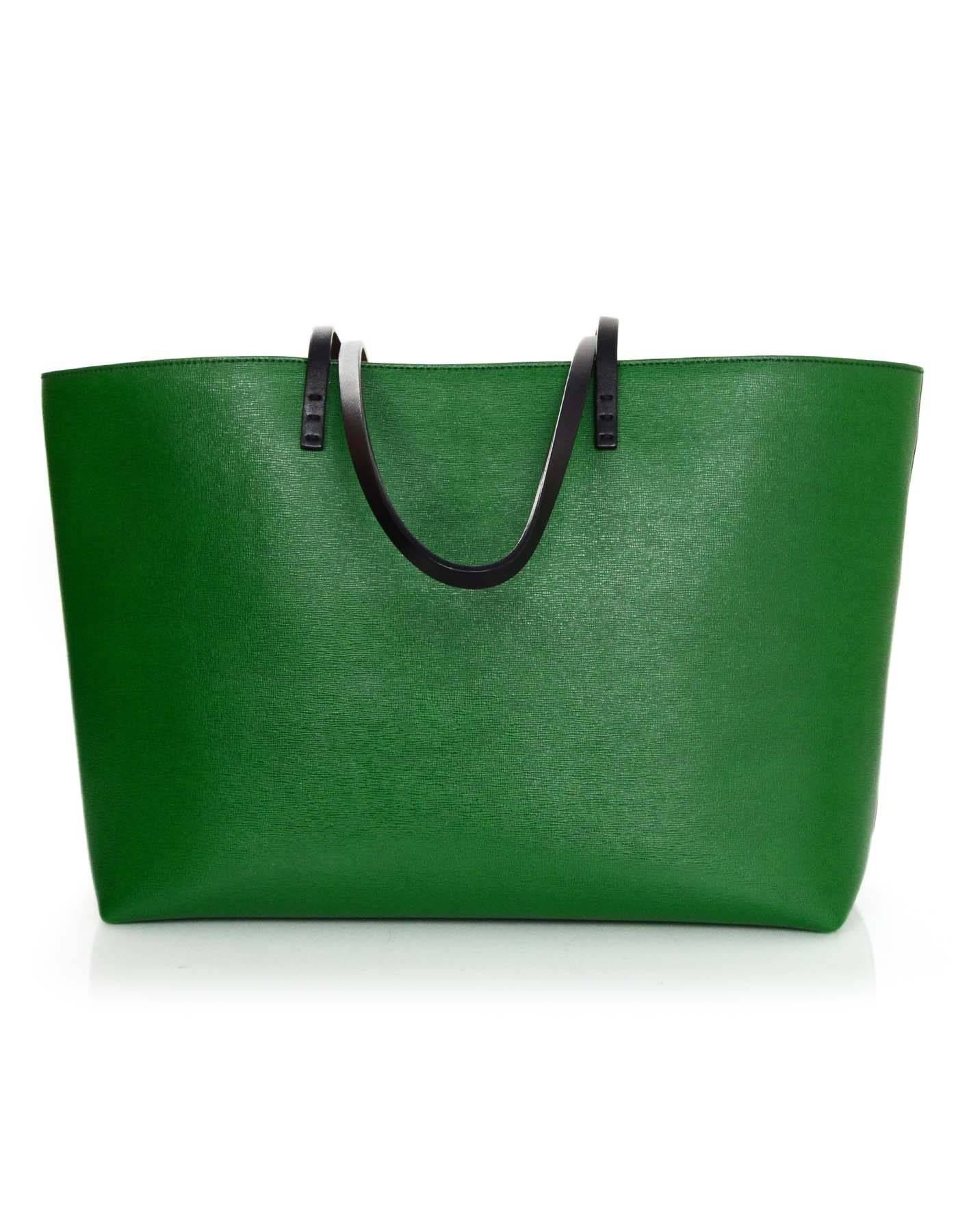 Fendi Green Textured Leater Monster Roll Tote Bag In Excellent Condition In New York, NY