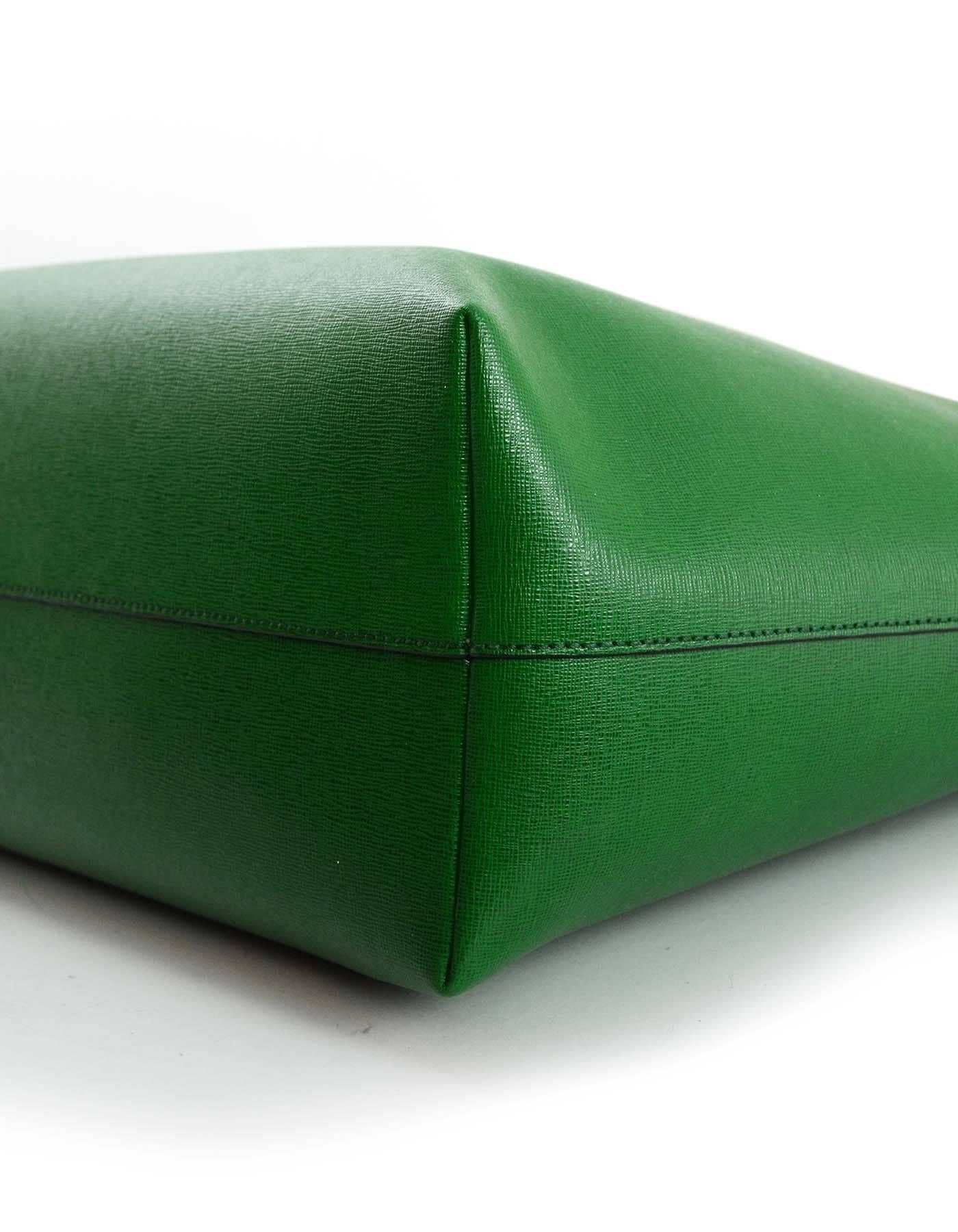 Fendi Green Textured Leater Monster Roll Tote Bag 1