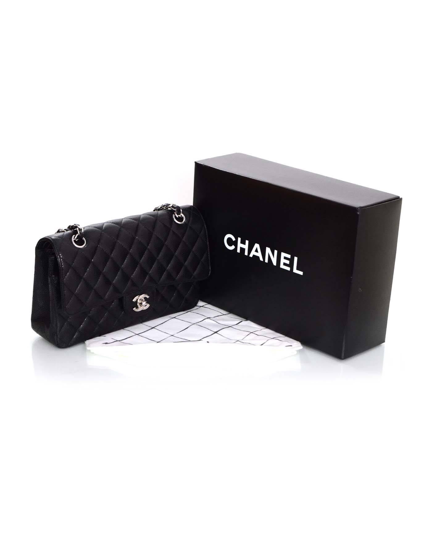 Chanel Black Quilted Caviar Leather 10