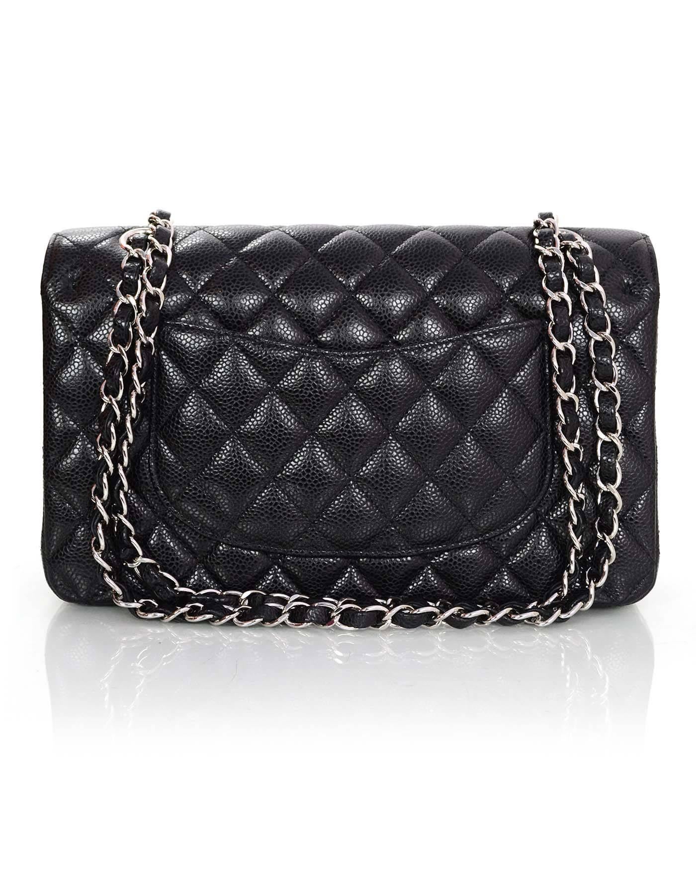 Women's Chanel Black Quilted Caviar Leather 10