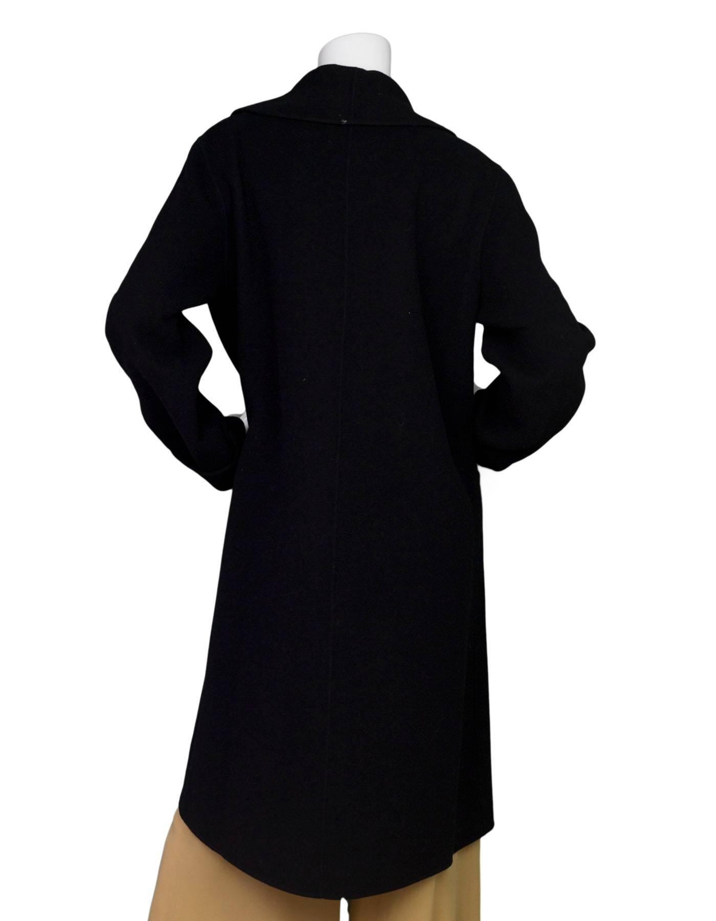 Eileen Fisher Black Draped Coat Sz L In Excellent Condition In New York, NY