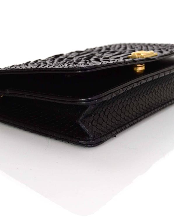 Chanel NEW 2017 Black Python Boy Wallet on a Chain WOC Crossbody Bag at ...