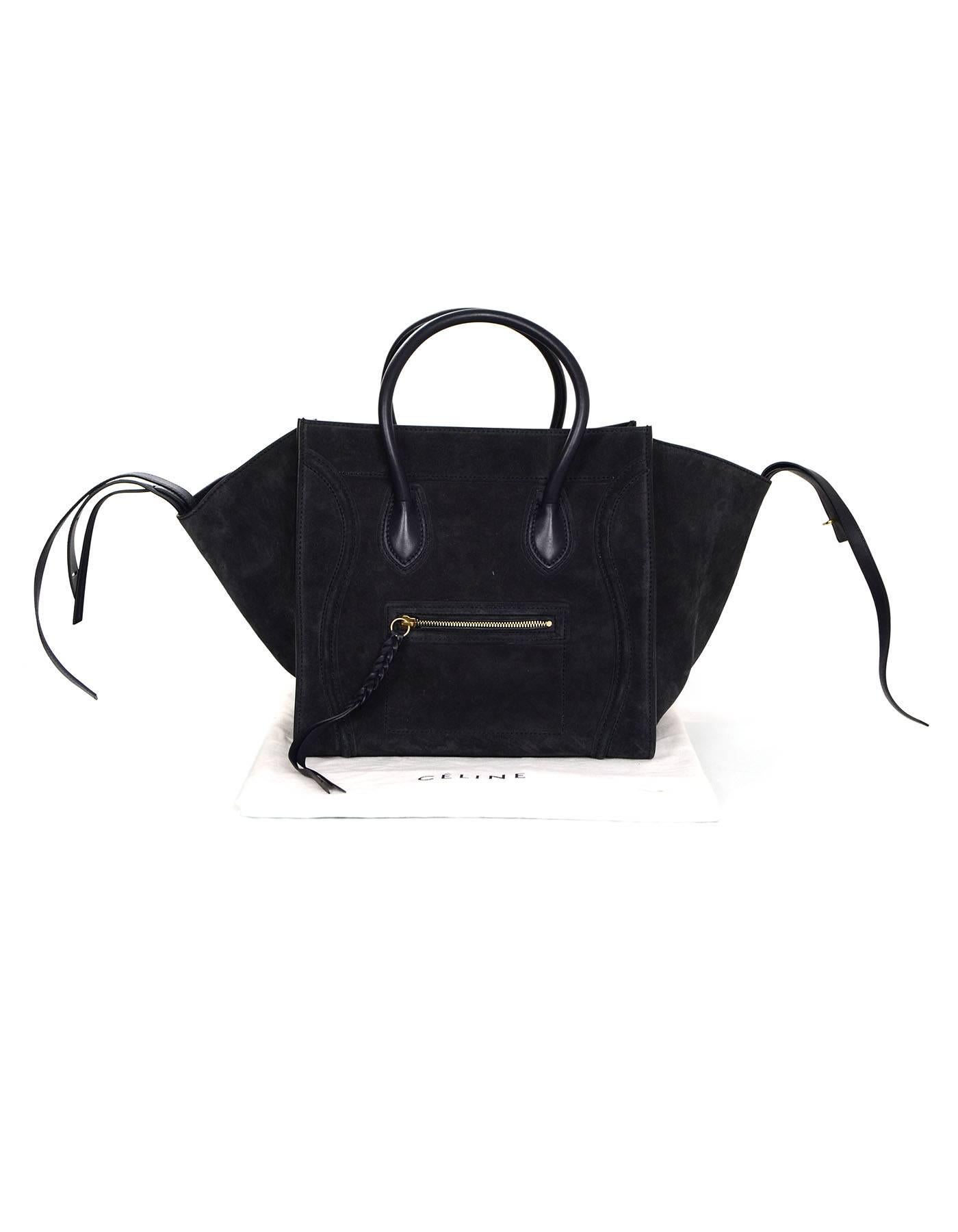 Celine Midnight Blue Suede Medium Phantom Tote Bag 5