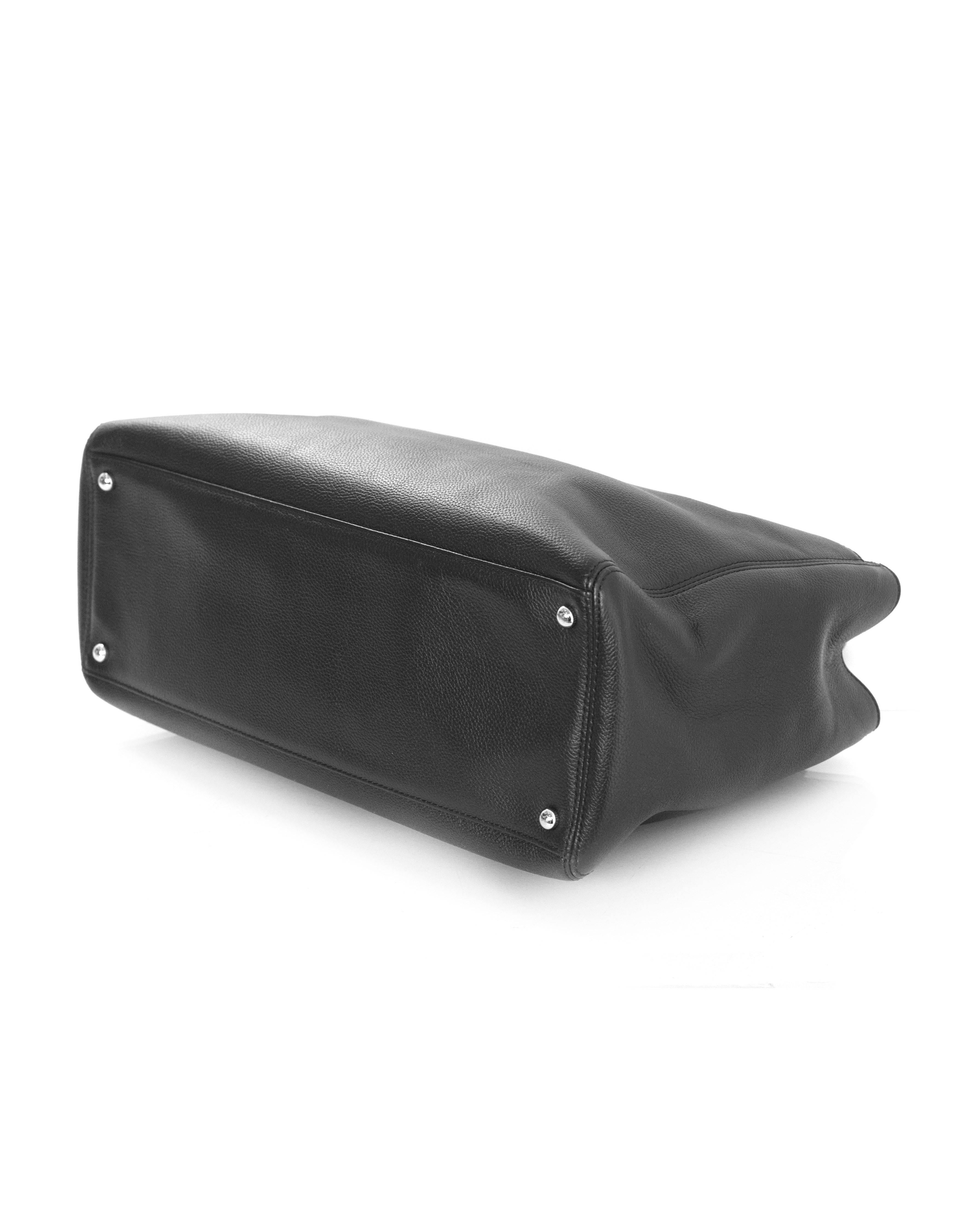 Chanel Black Deerskin Leather Executive Cerf Tote Bag w/ Strap  1