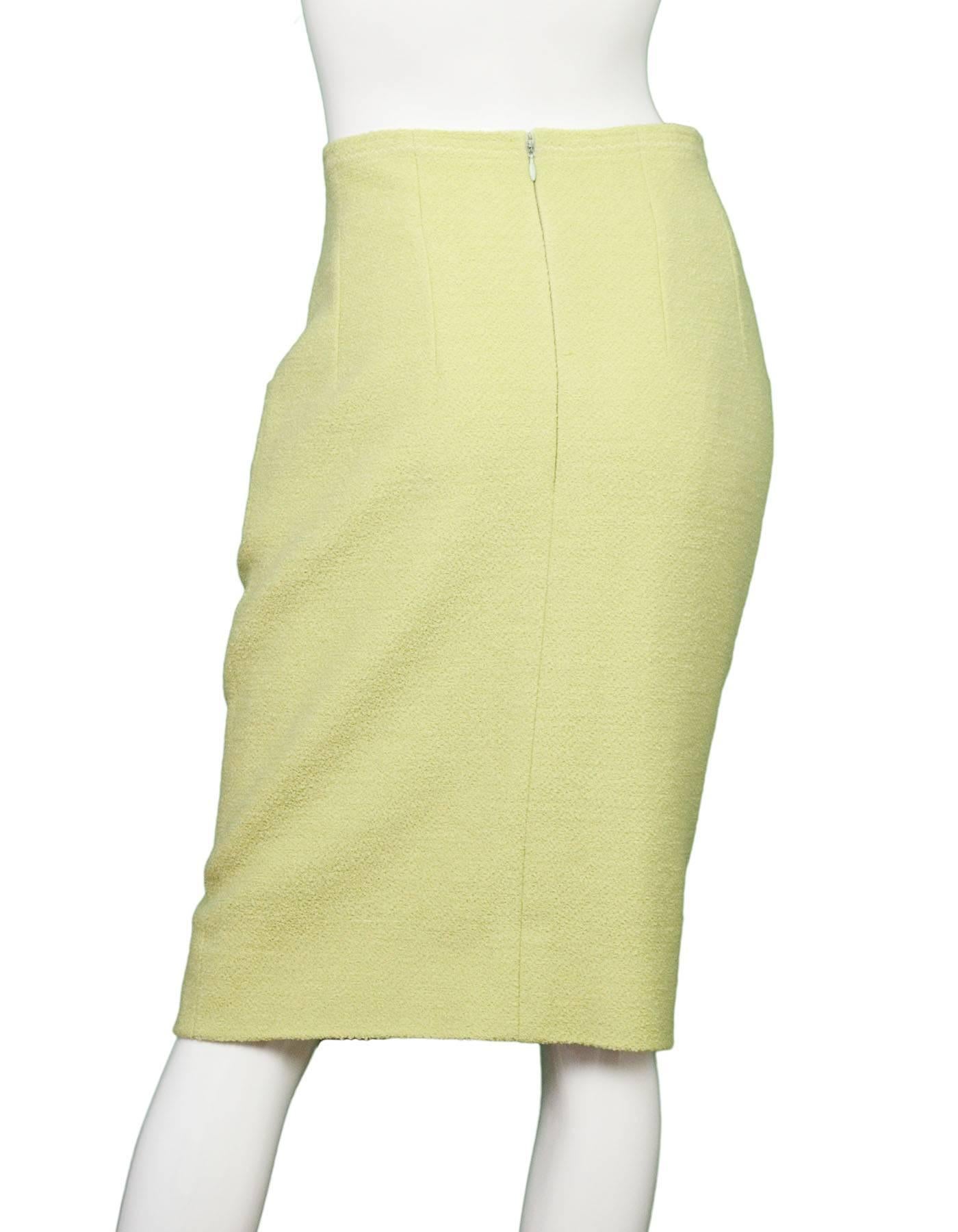Beige Chanel Chartreuse Boucle Skirt sz M