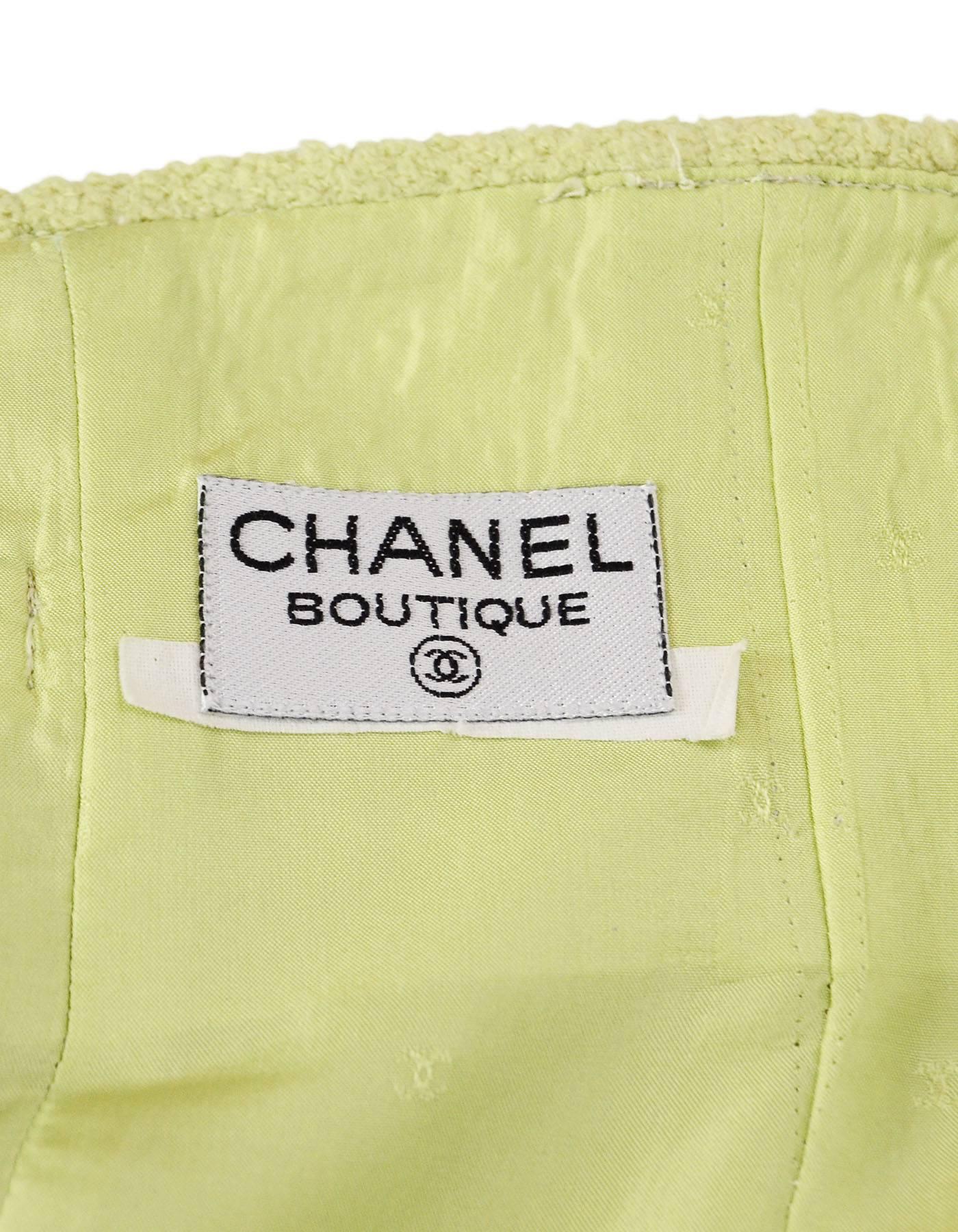 Women's Chanel Chartreuse Boucle Skirt sz M