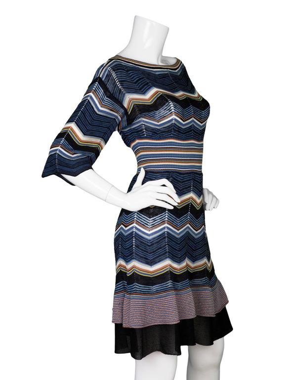 M Missoni Multi-Colored Chevron Knit Dress sz US4 For Sale at 1stdibs