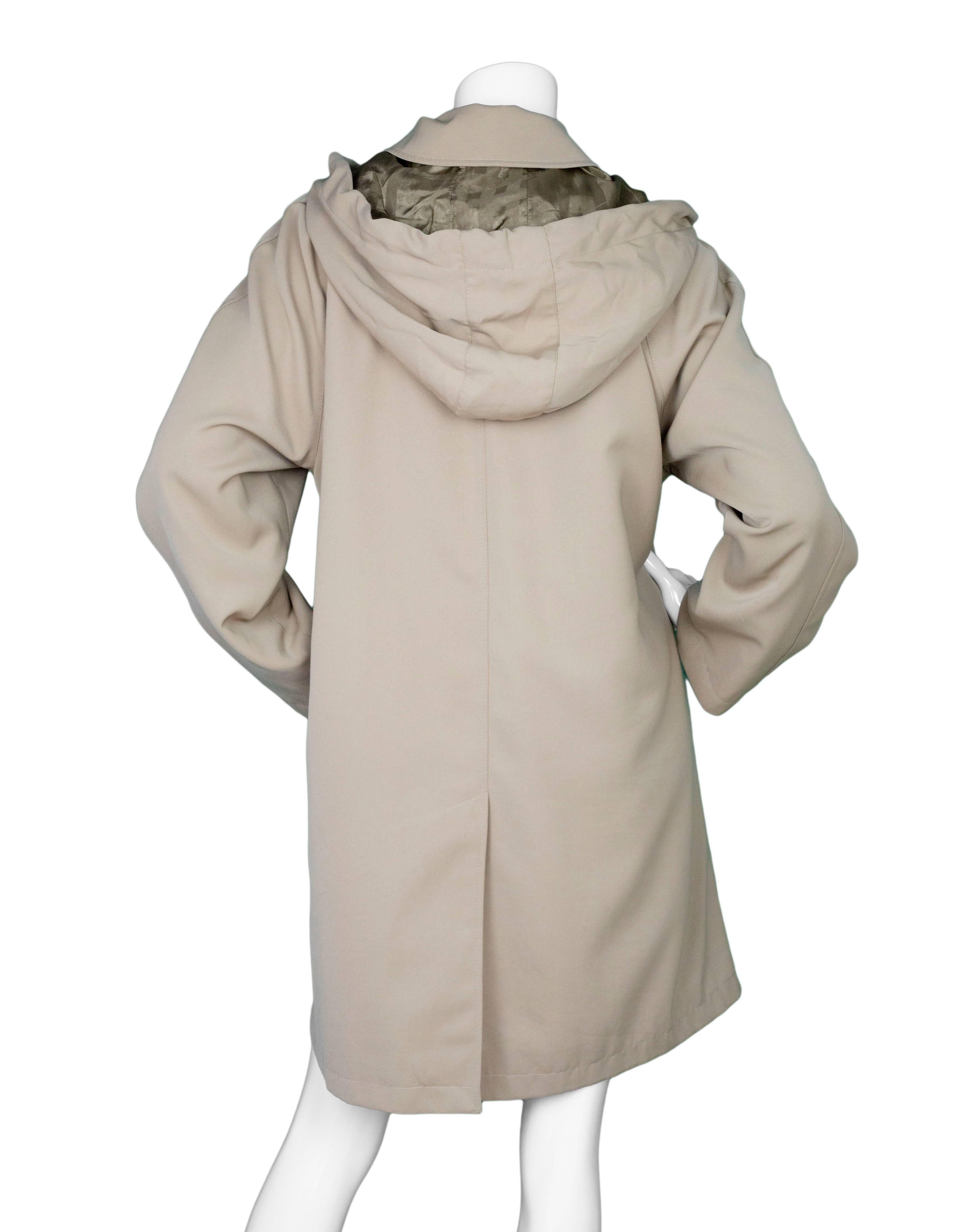 Women's Burberry London Tan Trench Coat w/ Detachable Hood sz XL