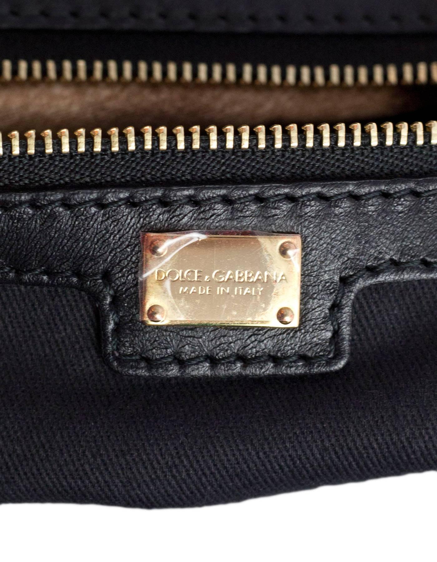 Dolce & Gabbana Black Laser Cut Lace Miss Sicily Handle Bag 3