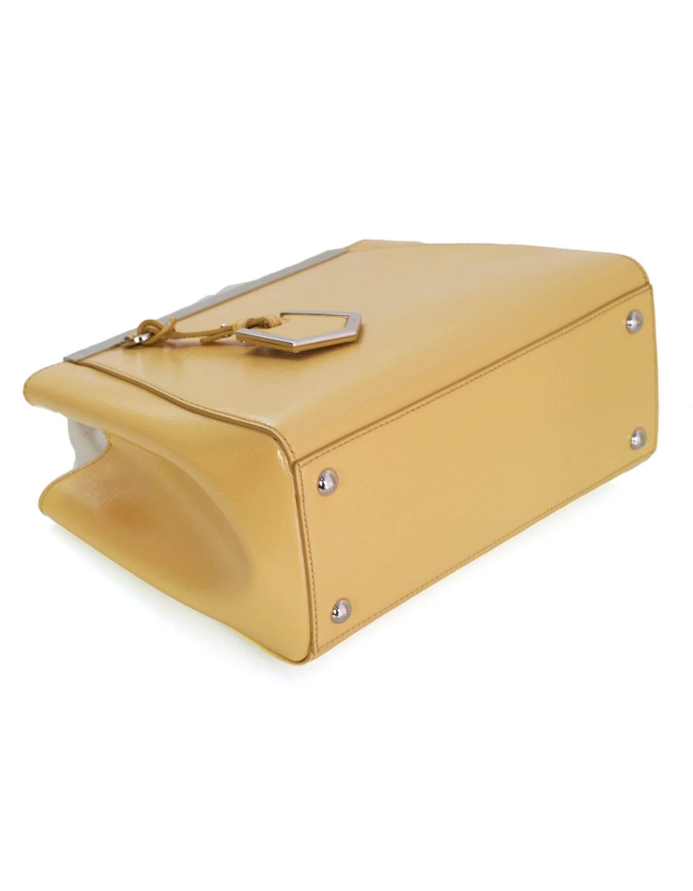 Fendi Yellow Patent Leather Petite 2Jours Satchel Crossbody Bag 1