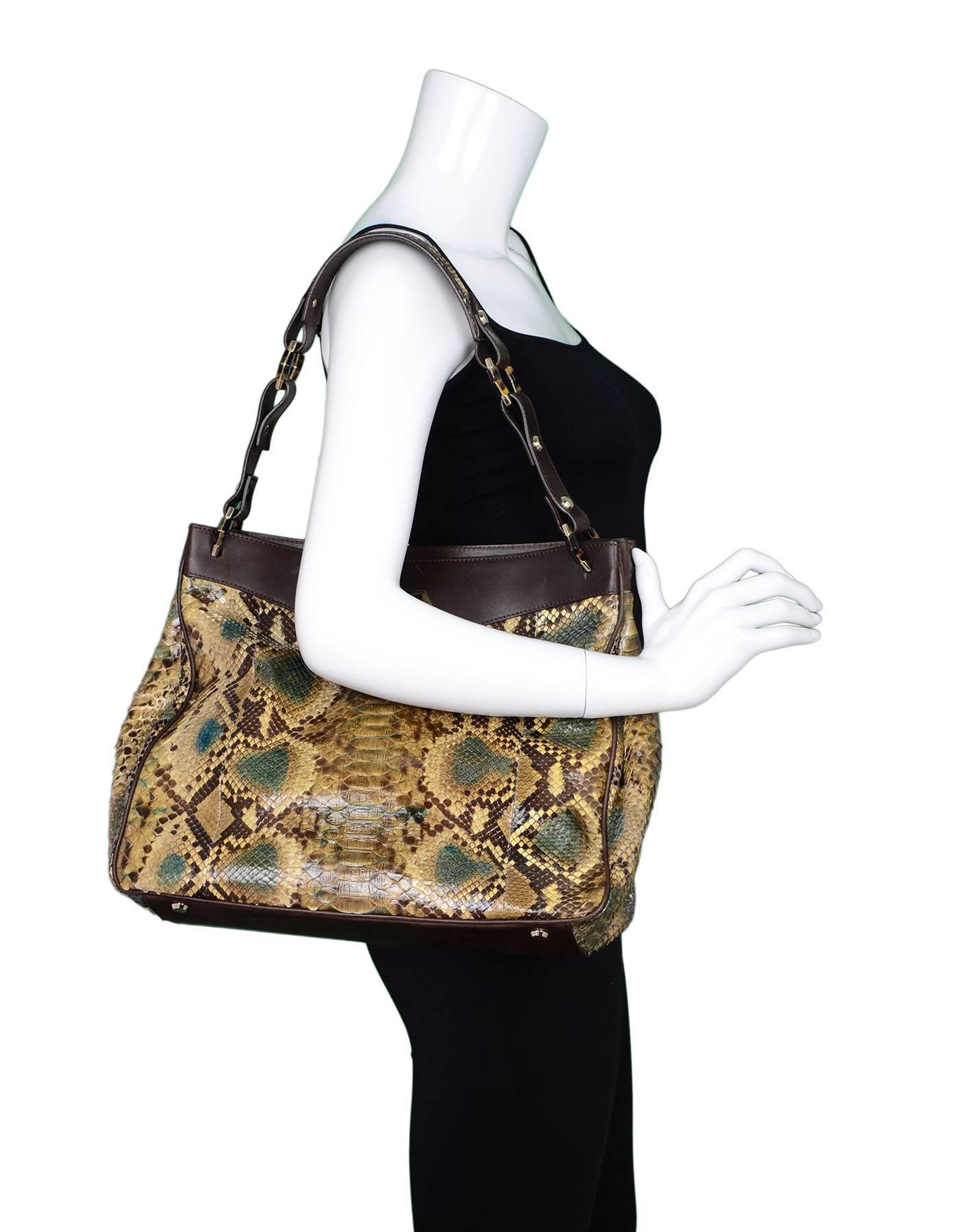 Oscar De La Renta Multi-Colored Python Shoulder Bag 4