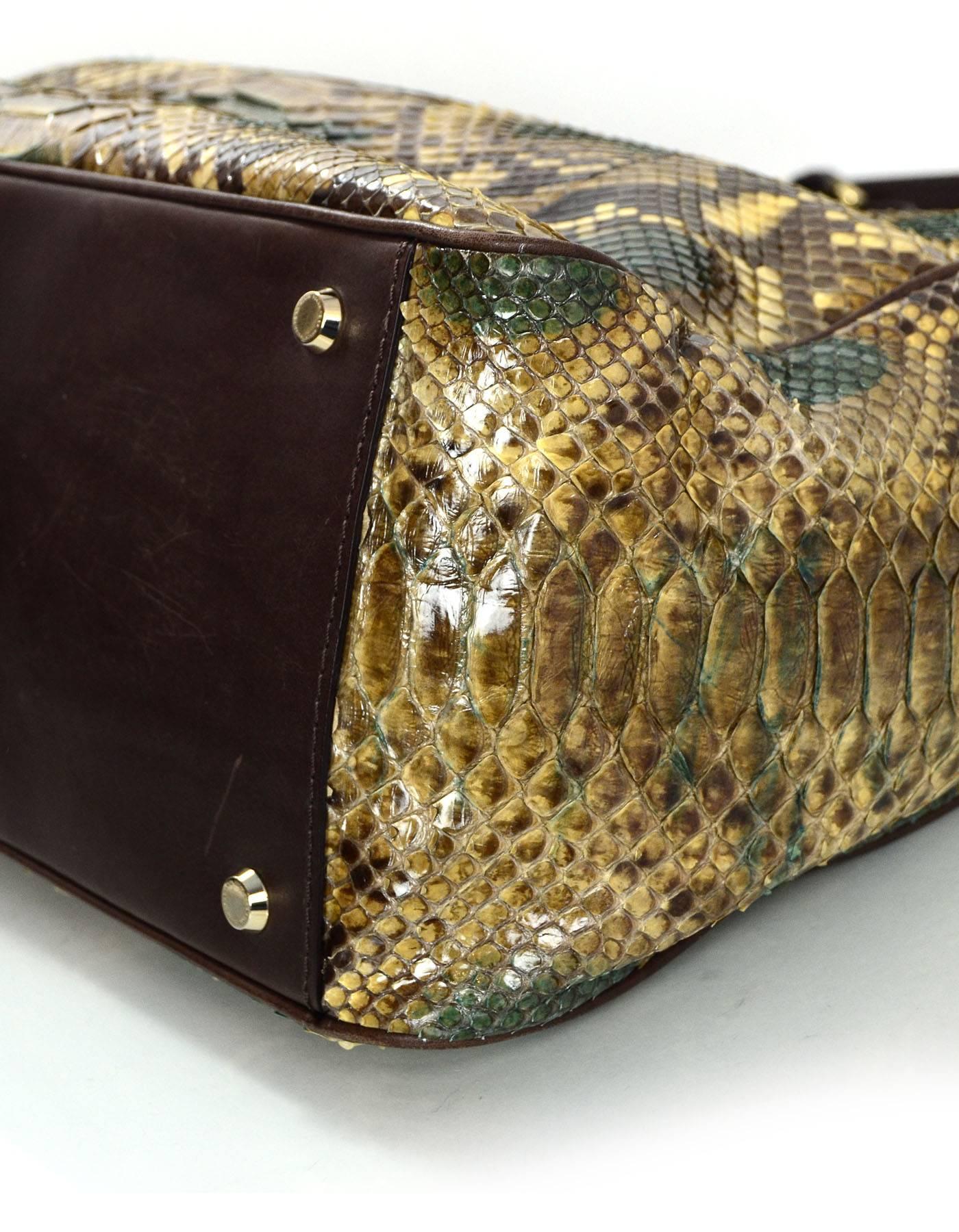 Oscar De La Renta Multi-Colored Python Shoulder Bag In Excellent Condition In New York, NY